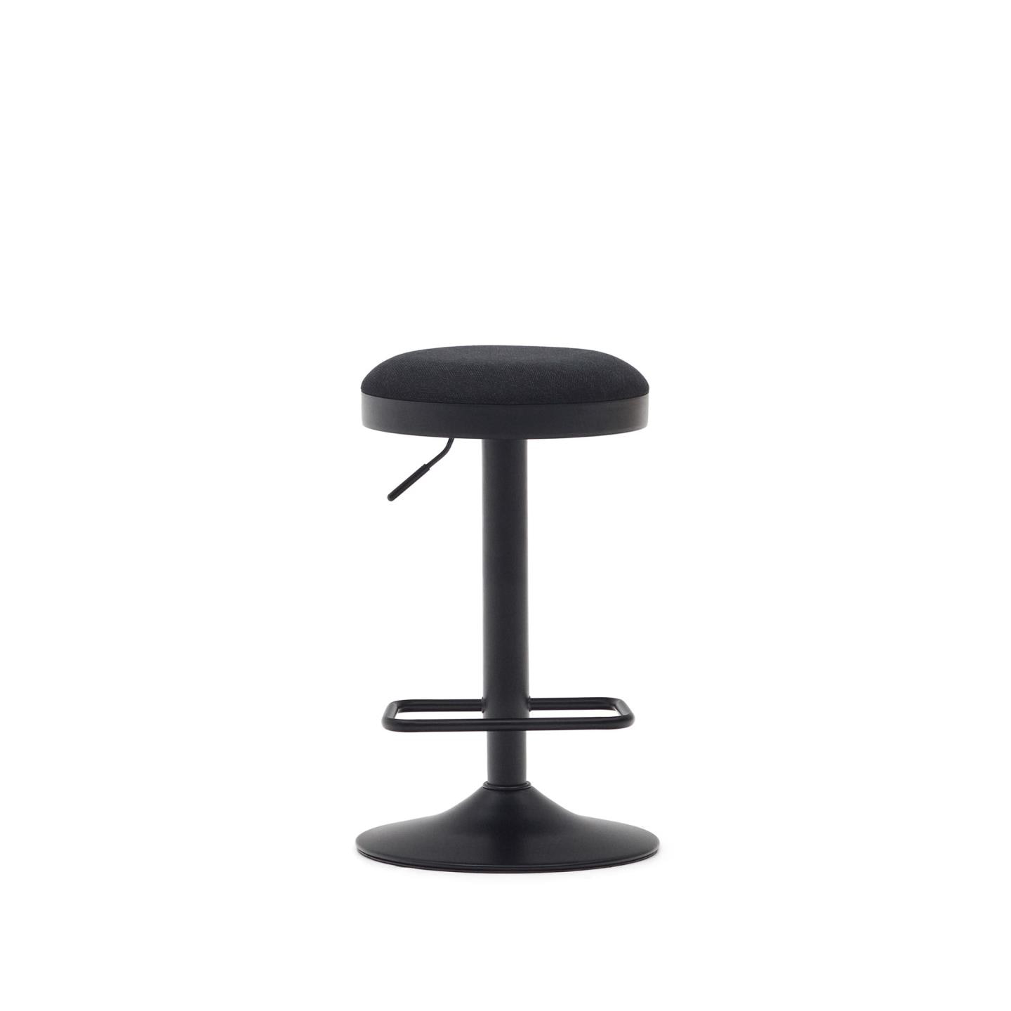 Kave Home Barkruk 'Zaib' Chenille, kleur Zwart