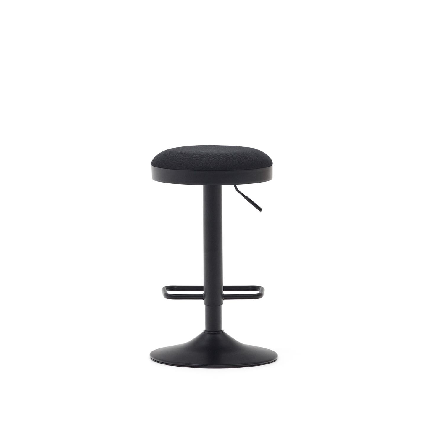 Kave Home Barkruk 'Zaib' Chenille, kleur Zwart