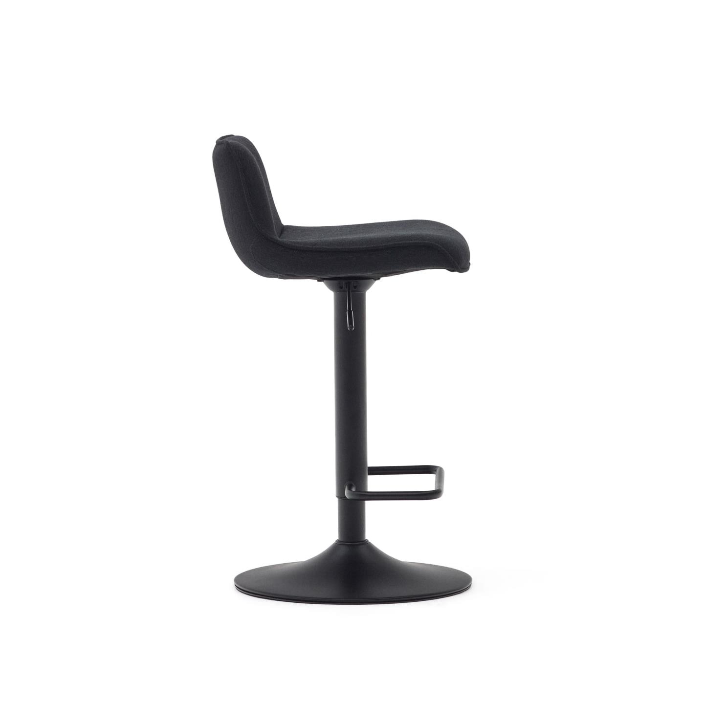 Kave Home Barkruk 'Zend' Chenille, kleur Zwart