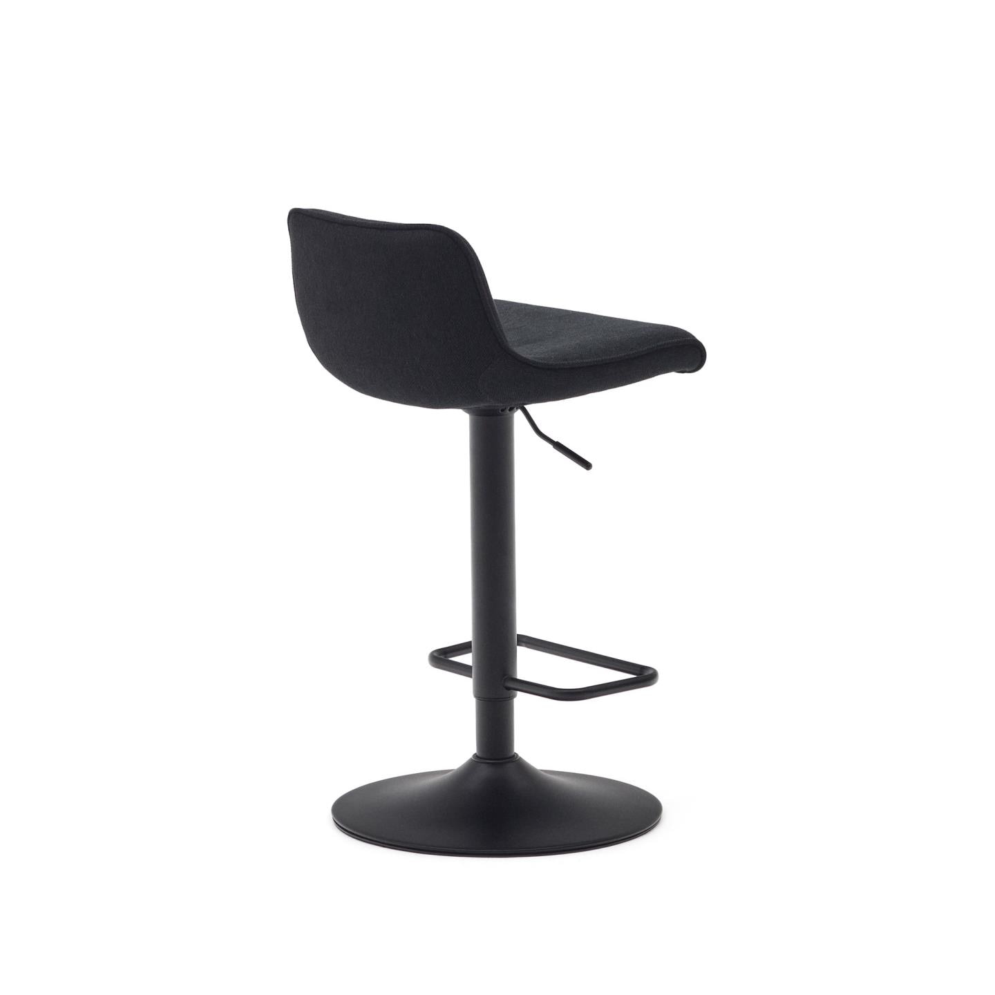 Kave Home Barkruk 'Zend' Chenille, kleur Zwart