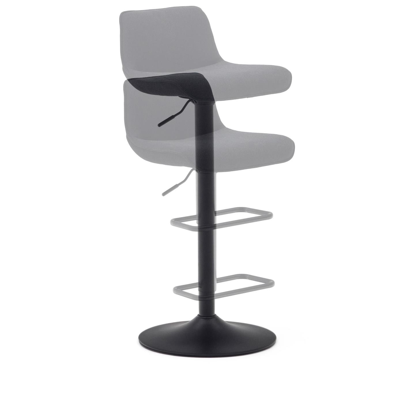 Kave Home Barkruk 'Zend' Chenille, kleur Zwart