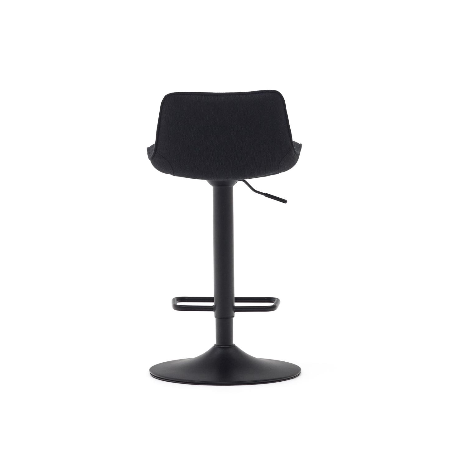 Kave Home Barkruk 'Zend' Chenille, kleur Zwart