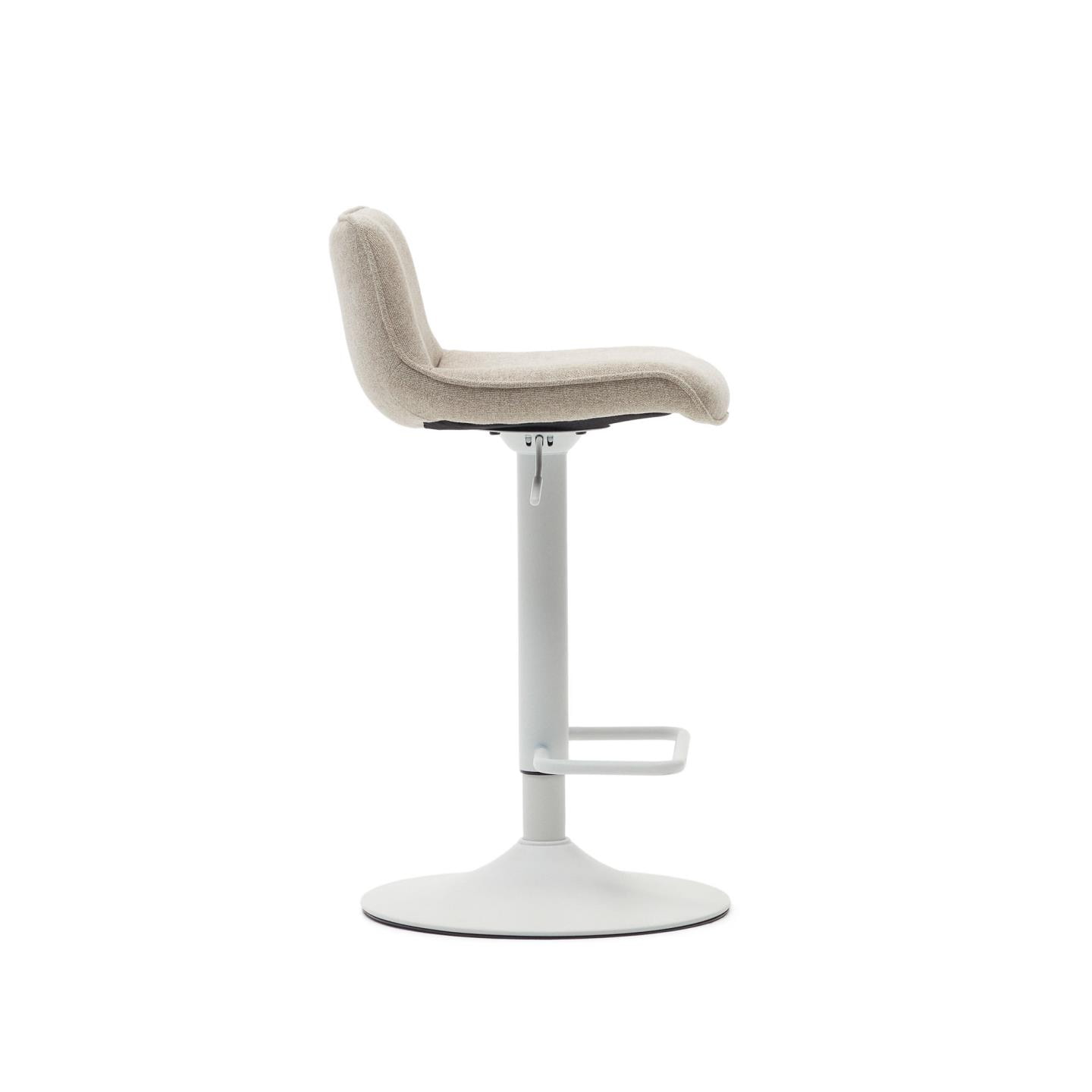 Kave Home Barkruk 'Zend' Chenille, kleur Beige