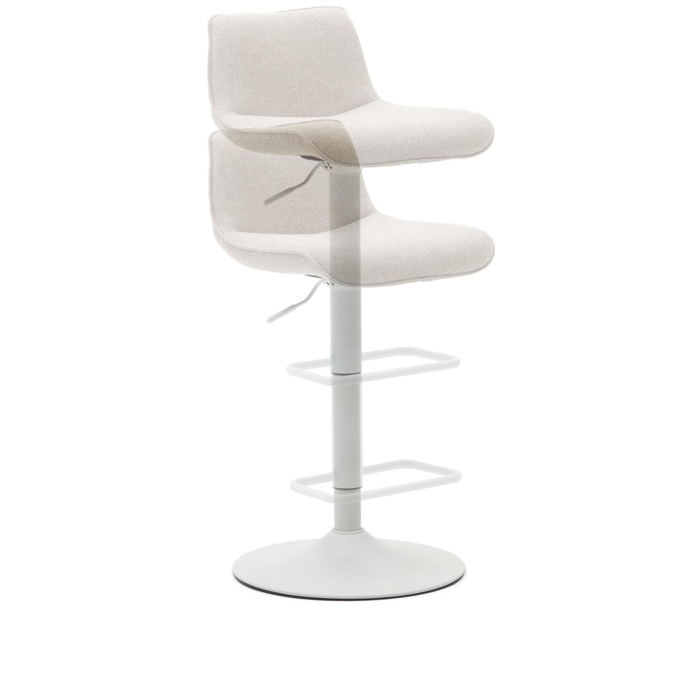Kave Home Barkruk 'Zend' Chenille, kleur Beige