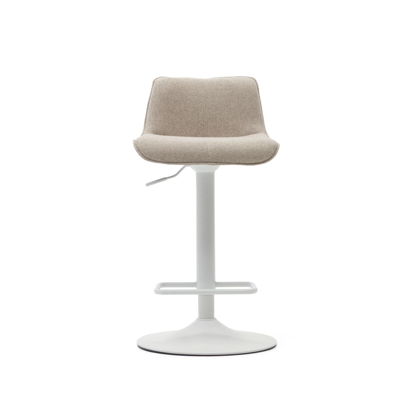 Kave Home Barkruk 'Zend' Chenille, kleur Beige