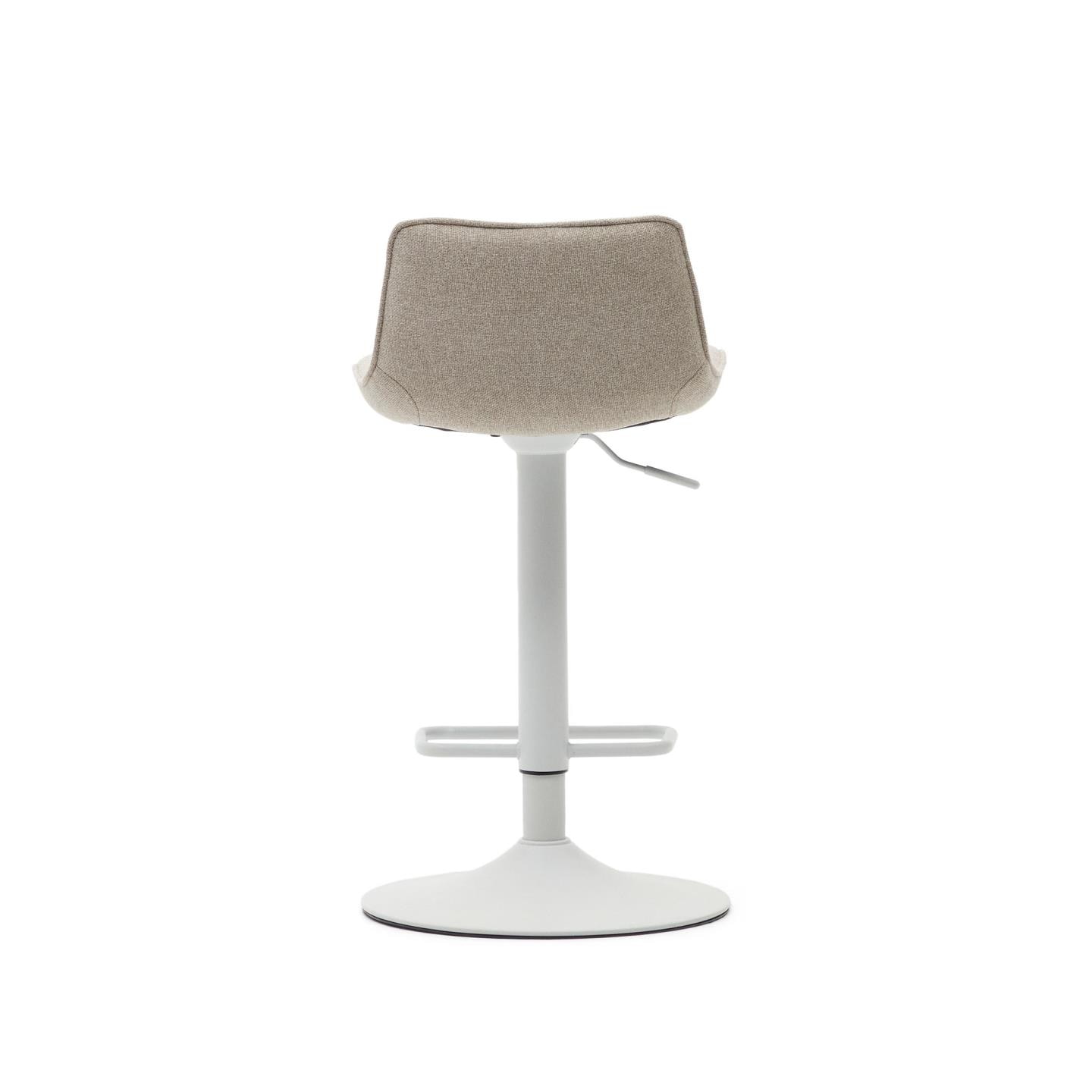 Kave Home Barkruk 'Zend' Chenille, kleur Beige