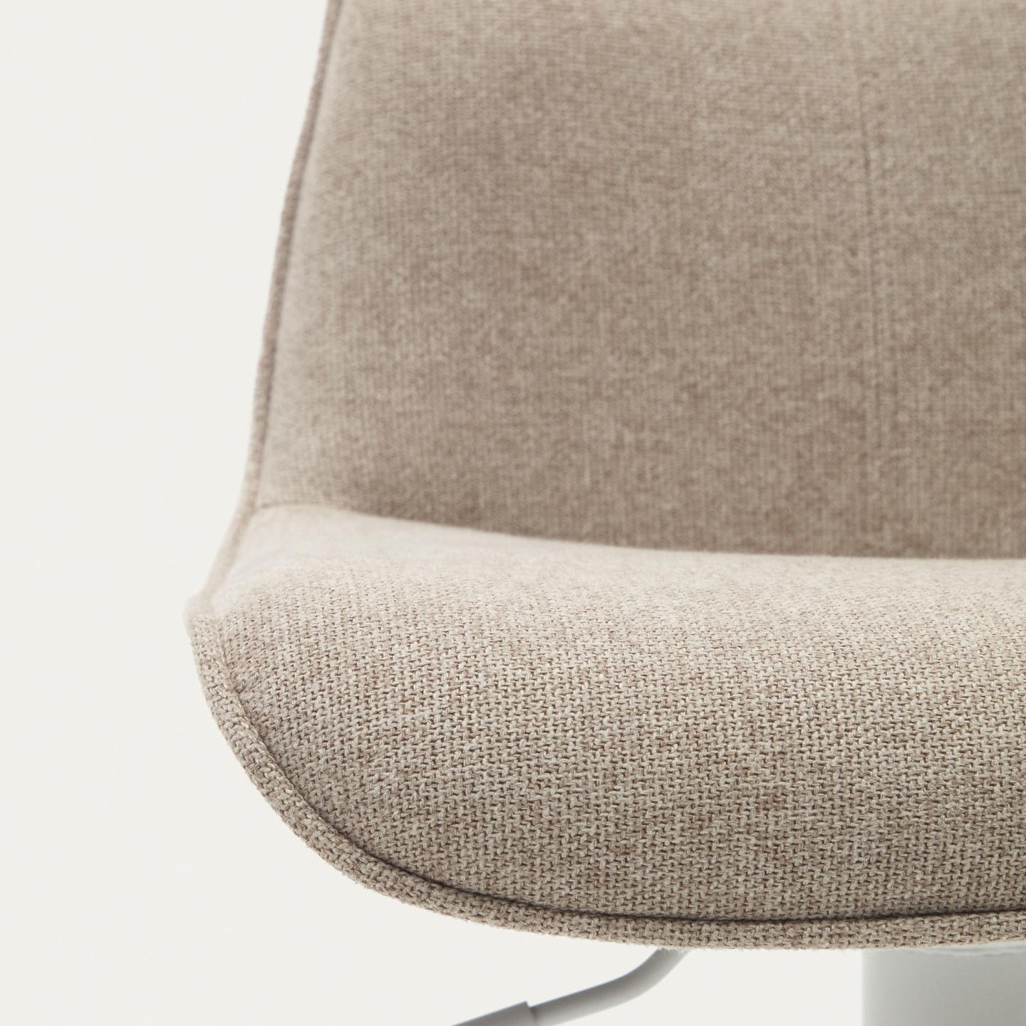Kave Home Barkruk 'Zend' Chenille, kleur Beige