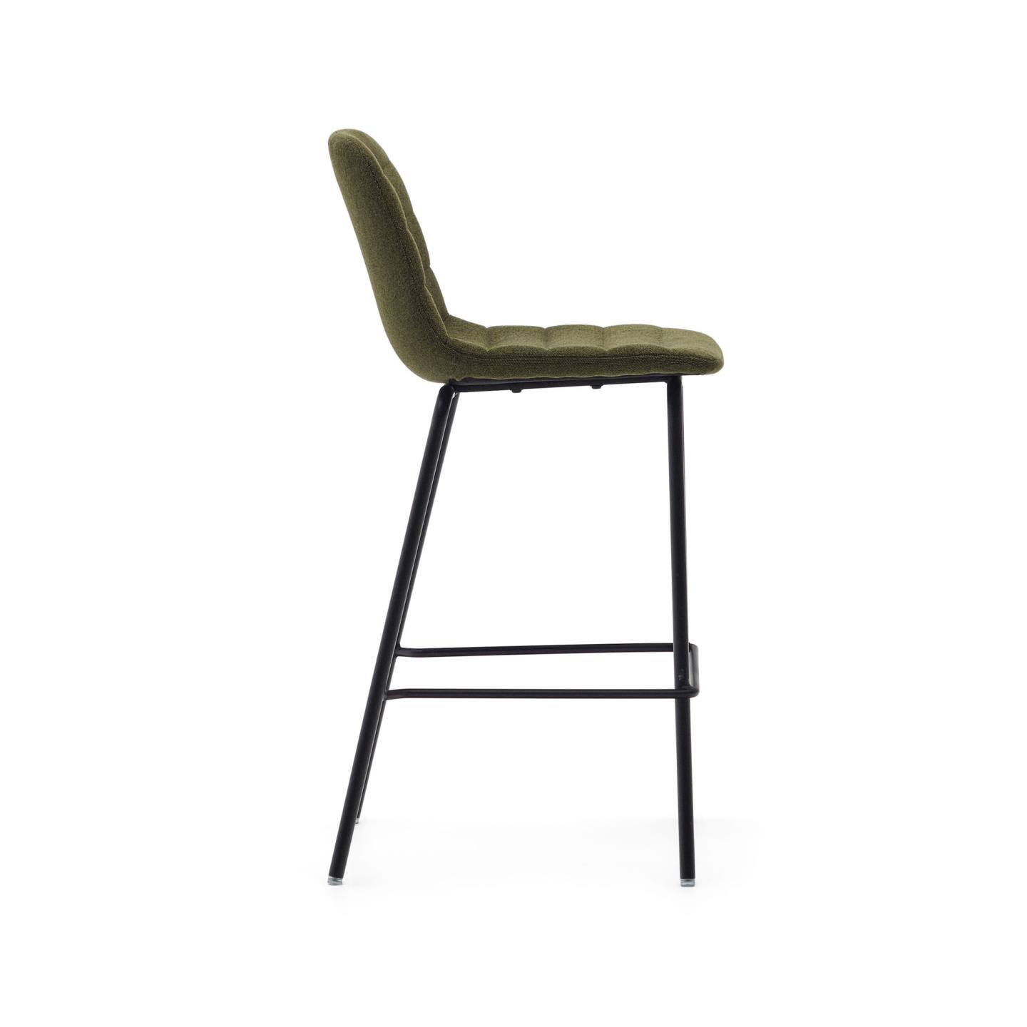 Kave Home Barkruk 'Zunilda' Chenille, kleur Groen