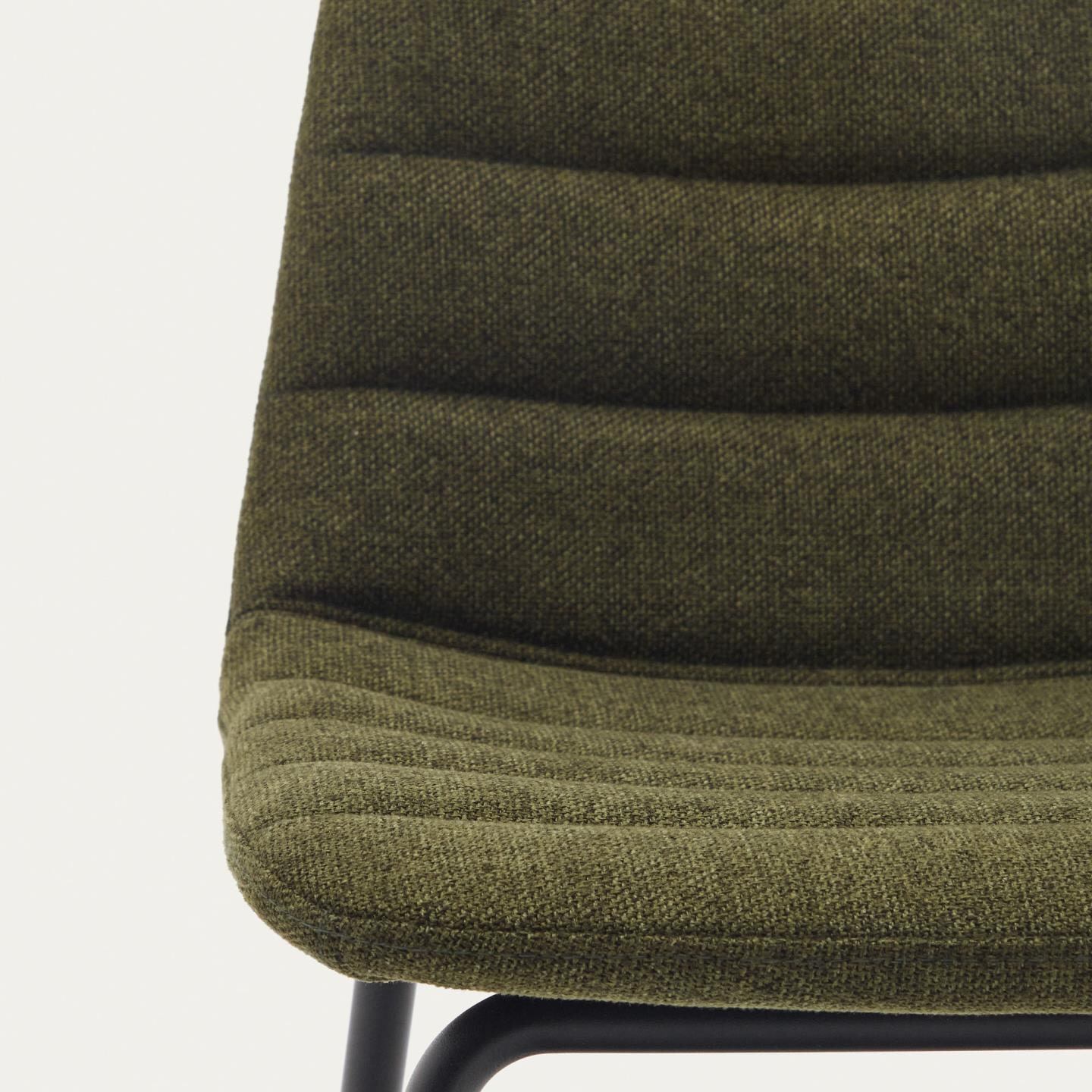 Kave Home Barkruk 'Zunilda' Chenille, kleur Groen