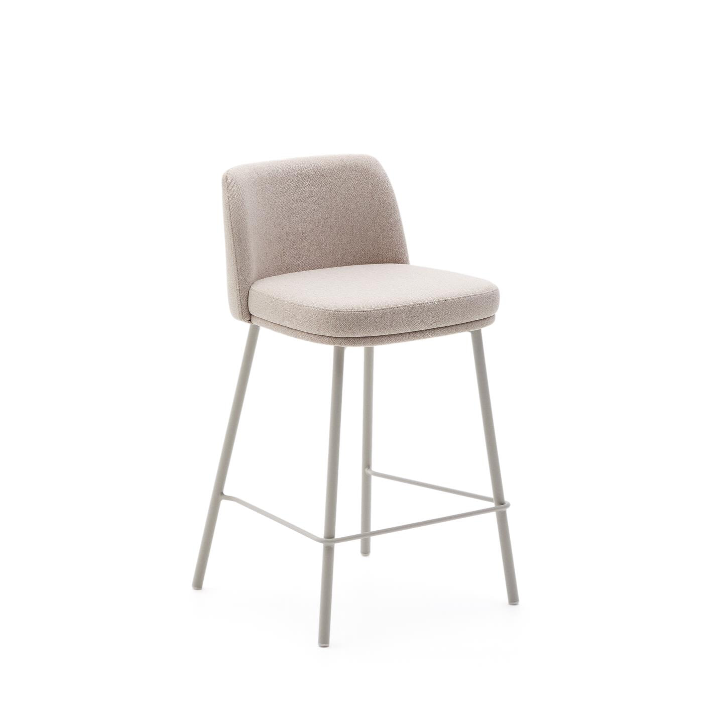 Kave Home Barkruk Minami Chenille - Beige (zithoogte 65cm)