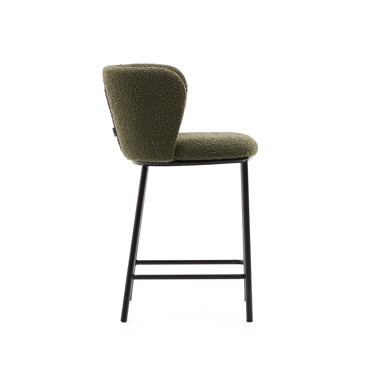 Kave Home Barkruk 'Ciselia' Bouclé, kleur Groen (zithoogte 65cm)