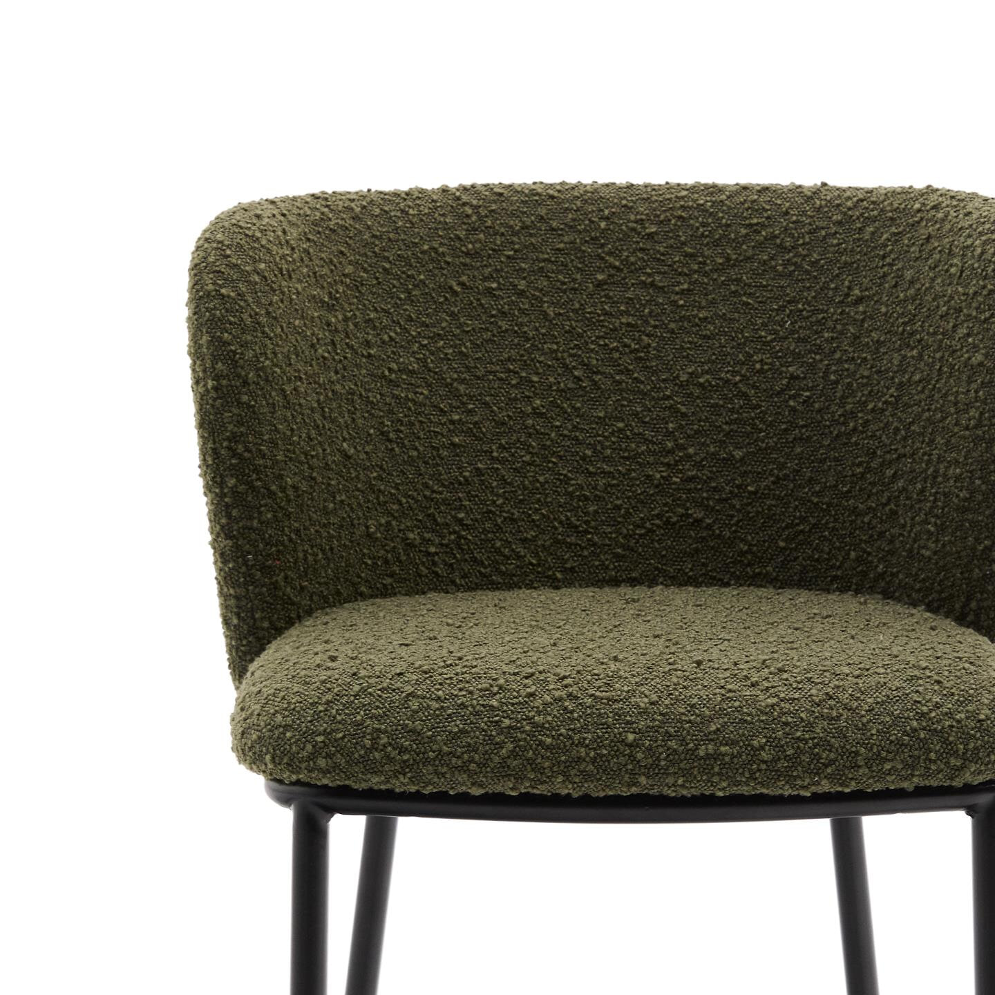 Kave Home Barkruk 'Ciselia' Bouclé, kleur Groen (zithoogte 65cm)