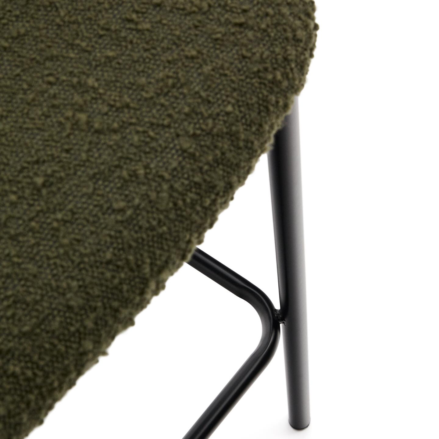 Kave Home Barkruk 'Ciselia' Bouclé, kleur Groen (zithoogte 65cm)