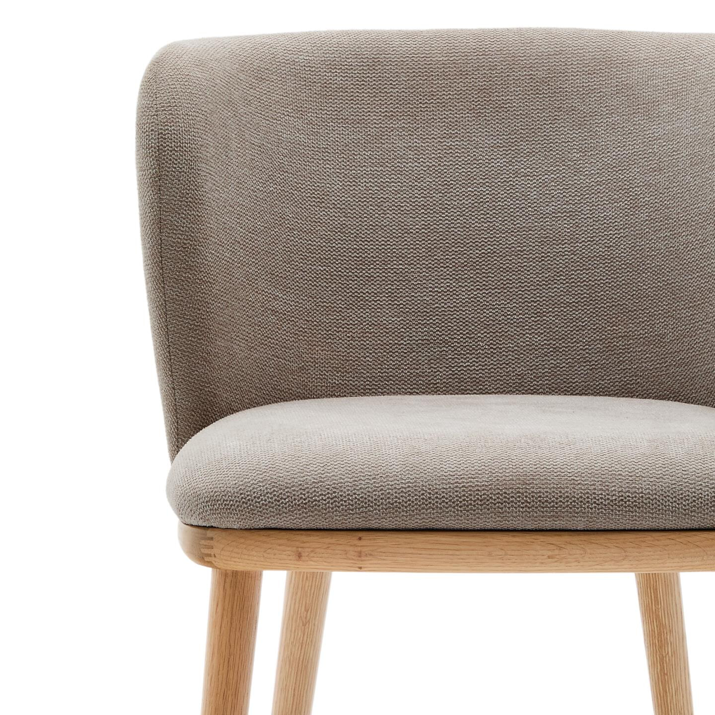 Kave Home Eetkamerstoel 'Ciselia' Chenille, kleur Bruin