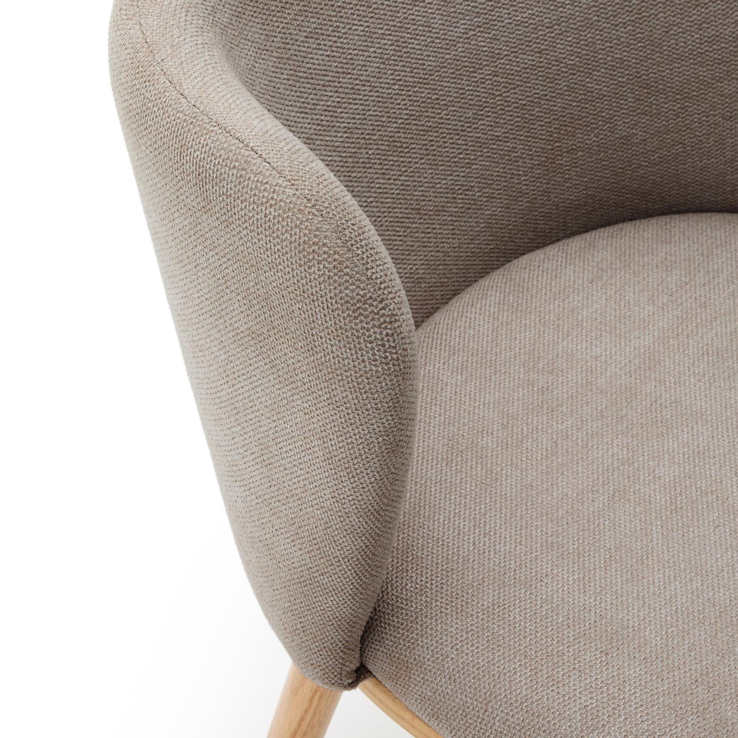 Kave Home Eetkamerstoel 'Ciselia' Chenille, kleur Bruin