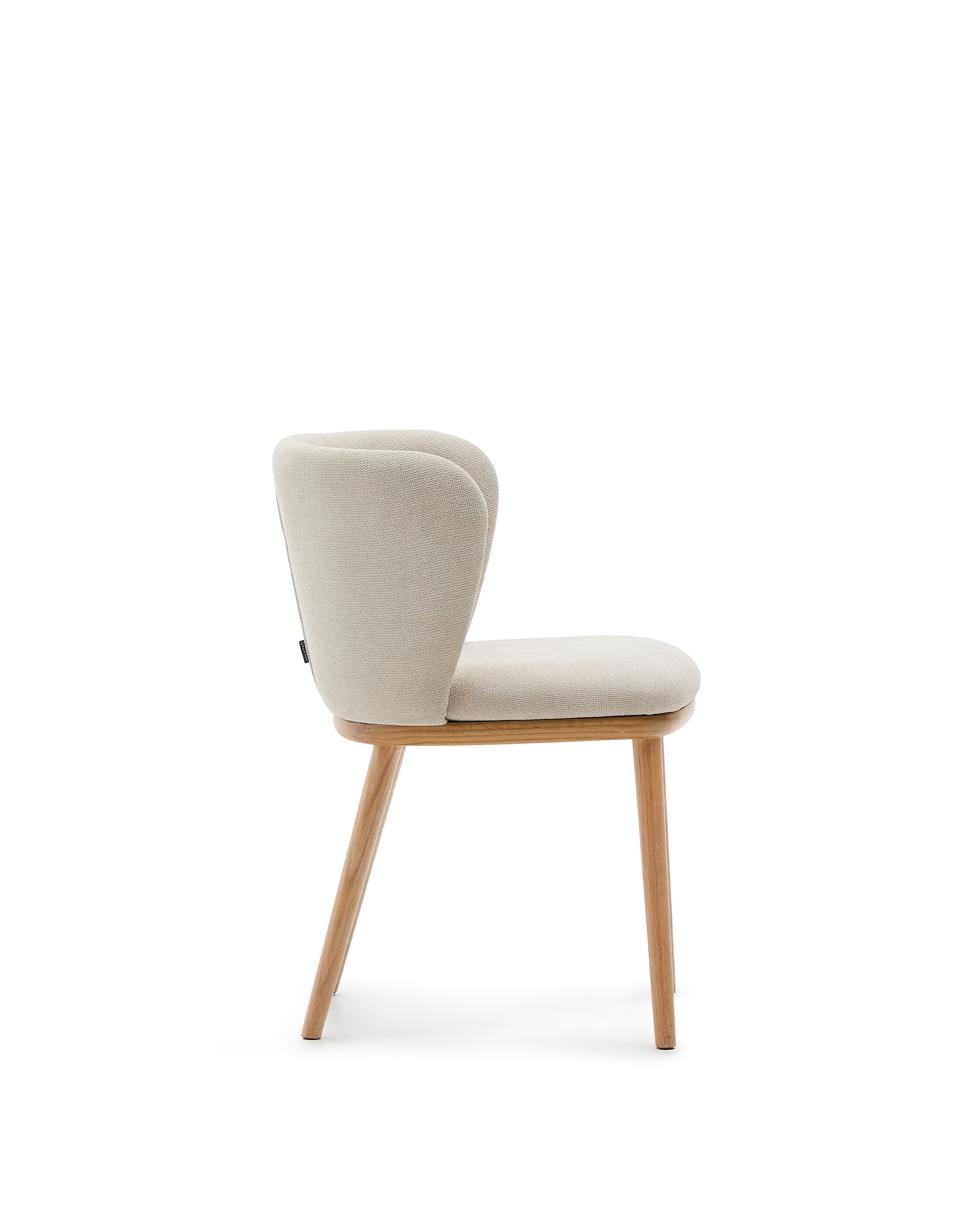 Kave Home Eetkamerstoel 'Ciselia' Chenille, kleur Beige