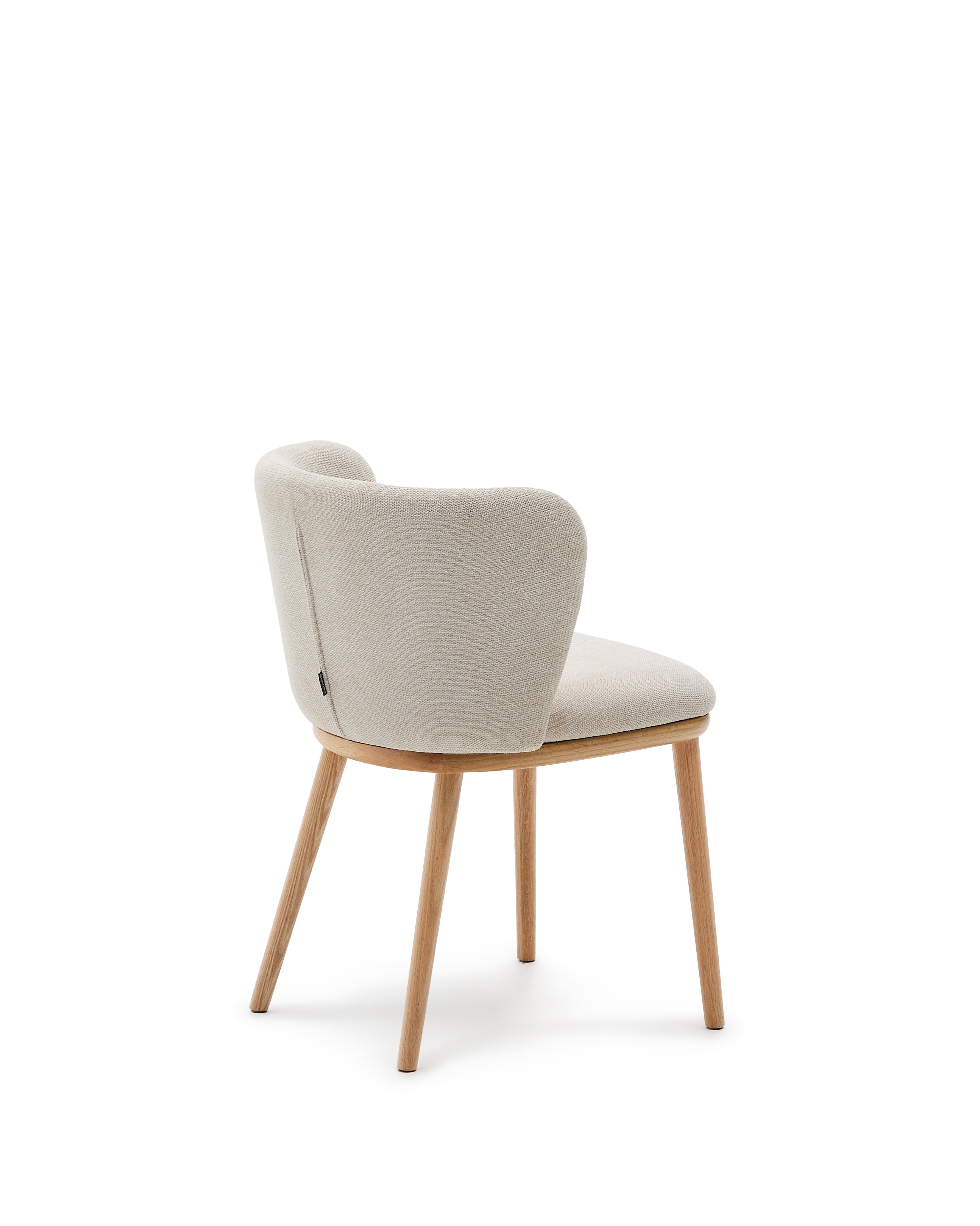 Kave Home Eetkamerstoel 'Ciselia' Chenille, kleur Beige