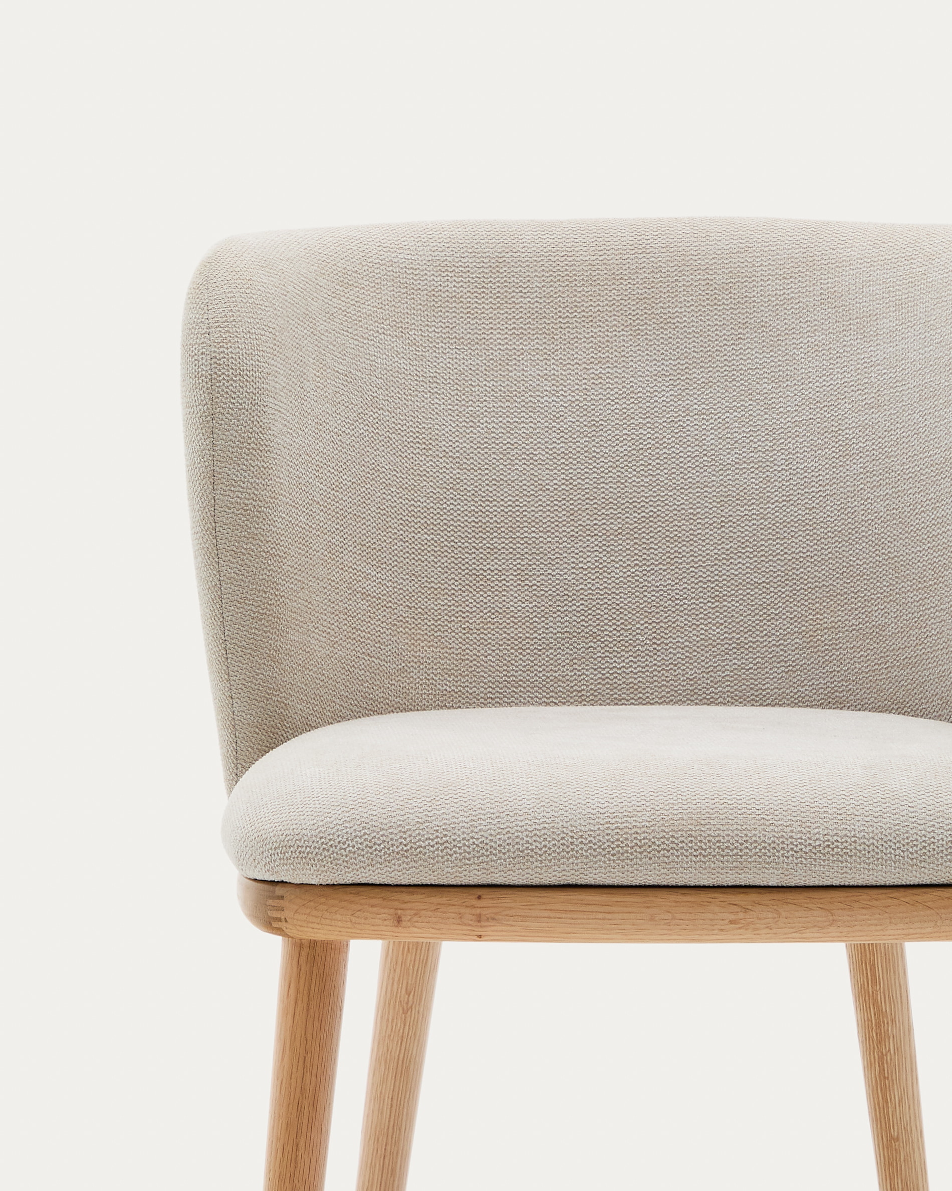 Kave Home Eetkamerstoel 'Ciselia' Chenille, kleur Beige