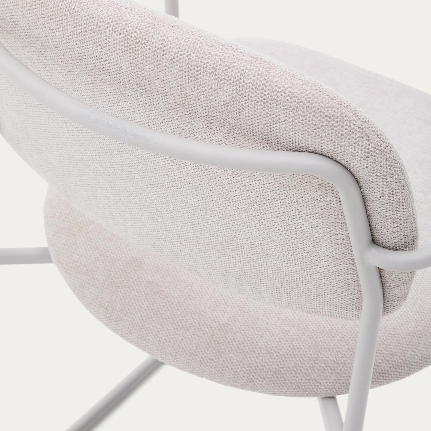 Kave Home Eetkamerstoel 'Meli' Chenille, kleur Beige