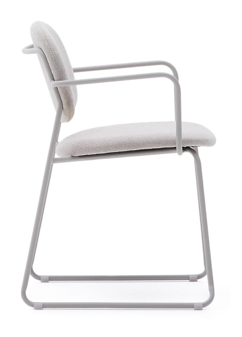 Kave Home Eetkamerstoel 'Meli' Chenille, kleur Beige