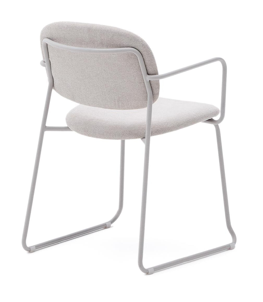 Kave Home Eetkamerstoel 'Meli' Chenille, kleur Beige