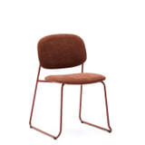 Kave Home Eetkamerstoel 'Meli' Chenille, kleur Terracotta
