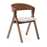 Kave Home Eetkamerstoel 'Godia' Essen en rubberhout, kleur Beige/Wengé