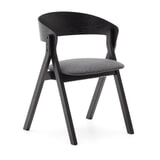 Kave Home Eetkamerstoel 'Godia' Essen en rubberhout, kleur Grijs/Zwart