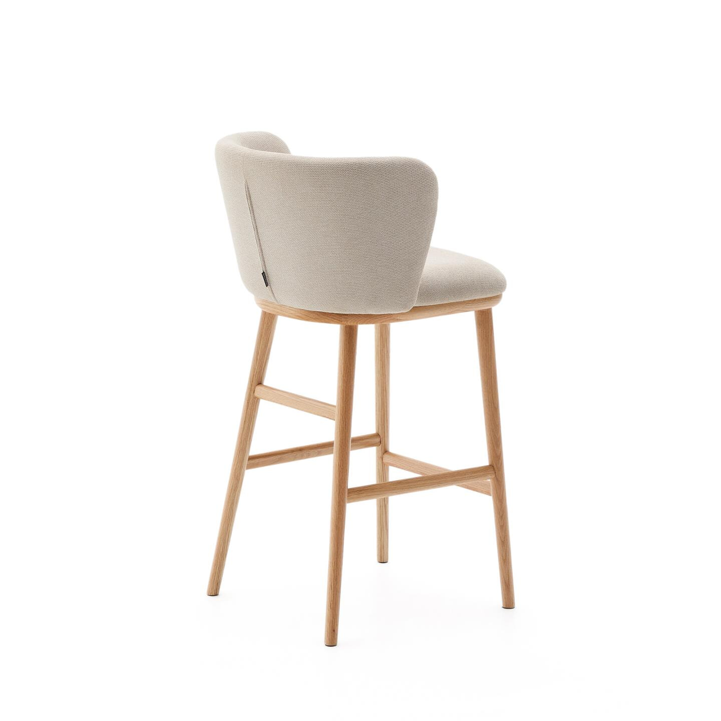 Kave Home Barkruk 'Ciselia' Chenille, kleur Beige (zithoogte 65cm)