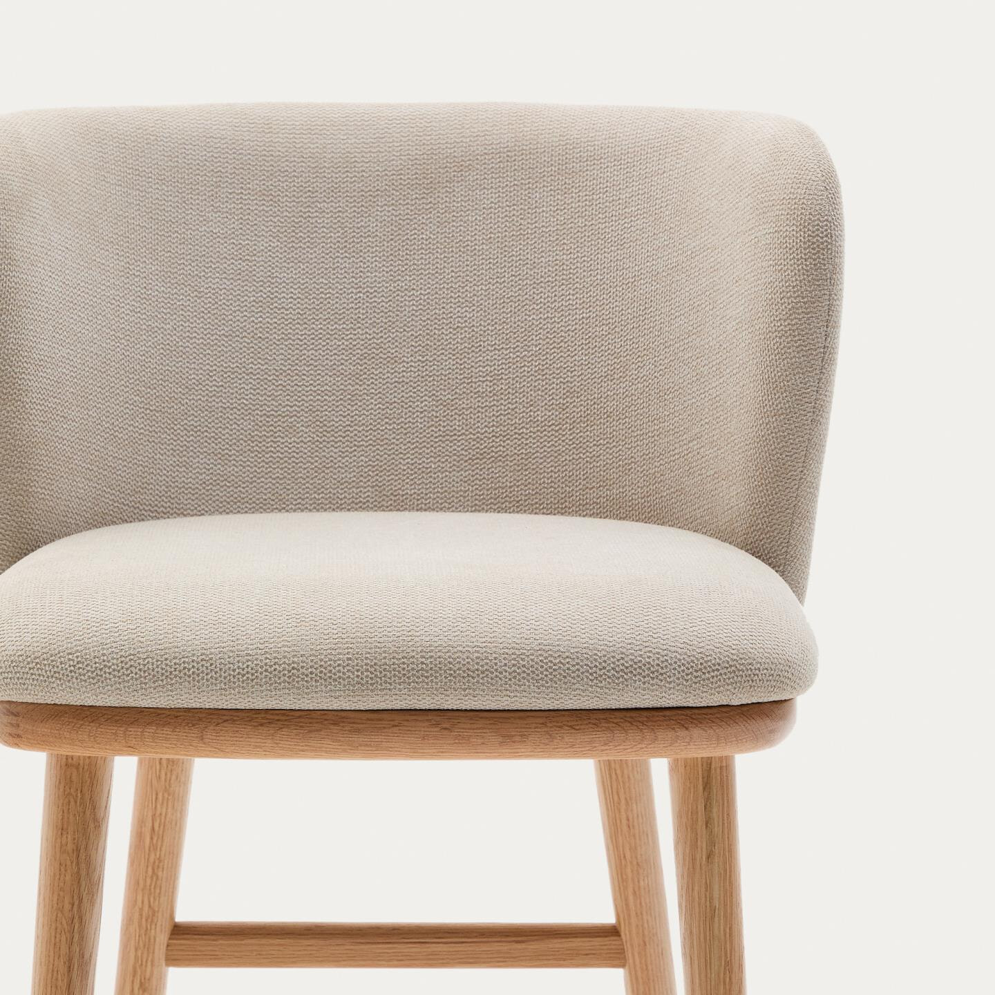 Kave Home Barkruk 'Ciselia' Chenille, kleur Beige (zithoogte 65cm)