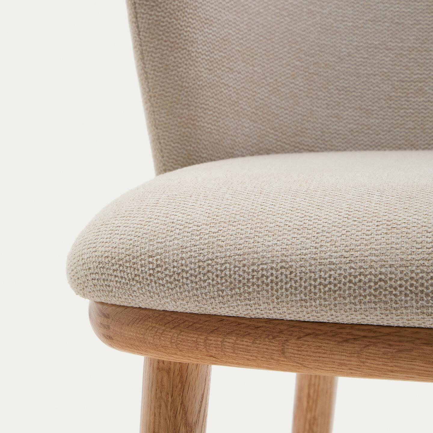 Kave Home Barkruk 'Ciselia' Chenille, kleur Beige (zithoogte 65cm)