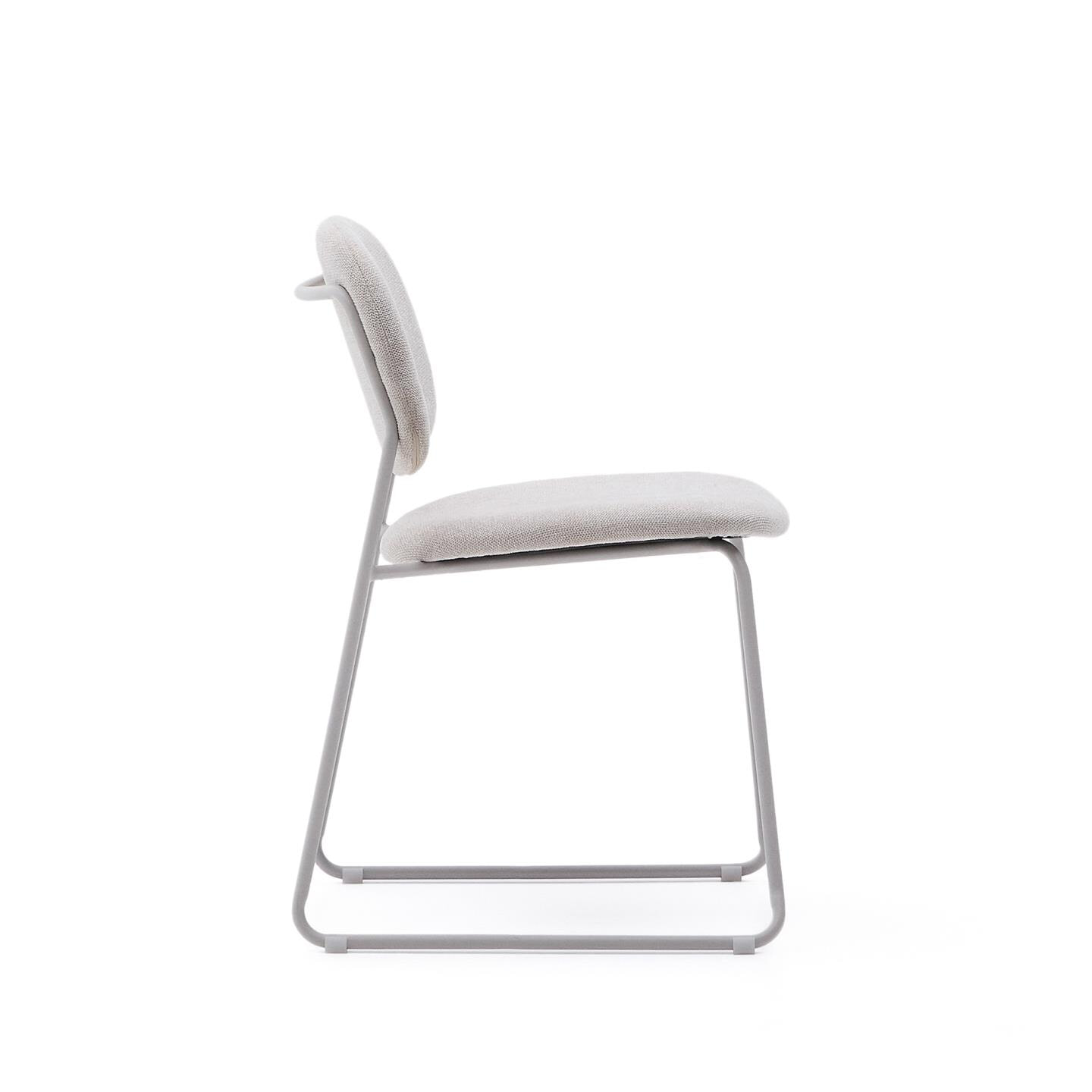 Kave Home Eetkamerstoel 'Meli' Chenille, kleur Beige
