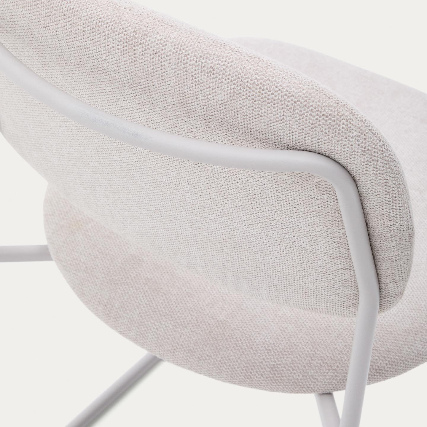 Kave Home Eetkamerstoel 'Meli' Chenille, kleur Beige