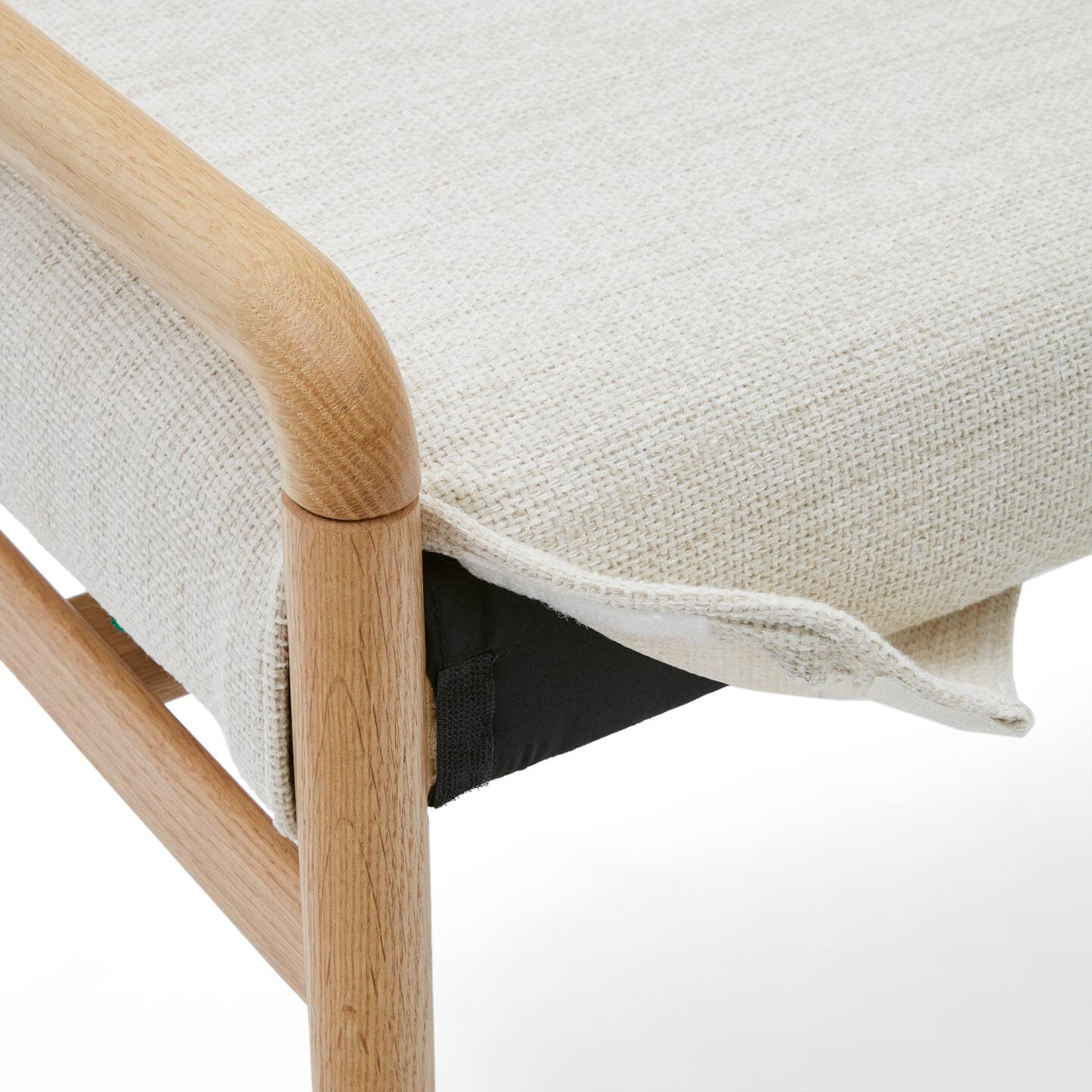 Kave Home Bankje 'Macaret' Eikenhout en chenille, kleur Naturel