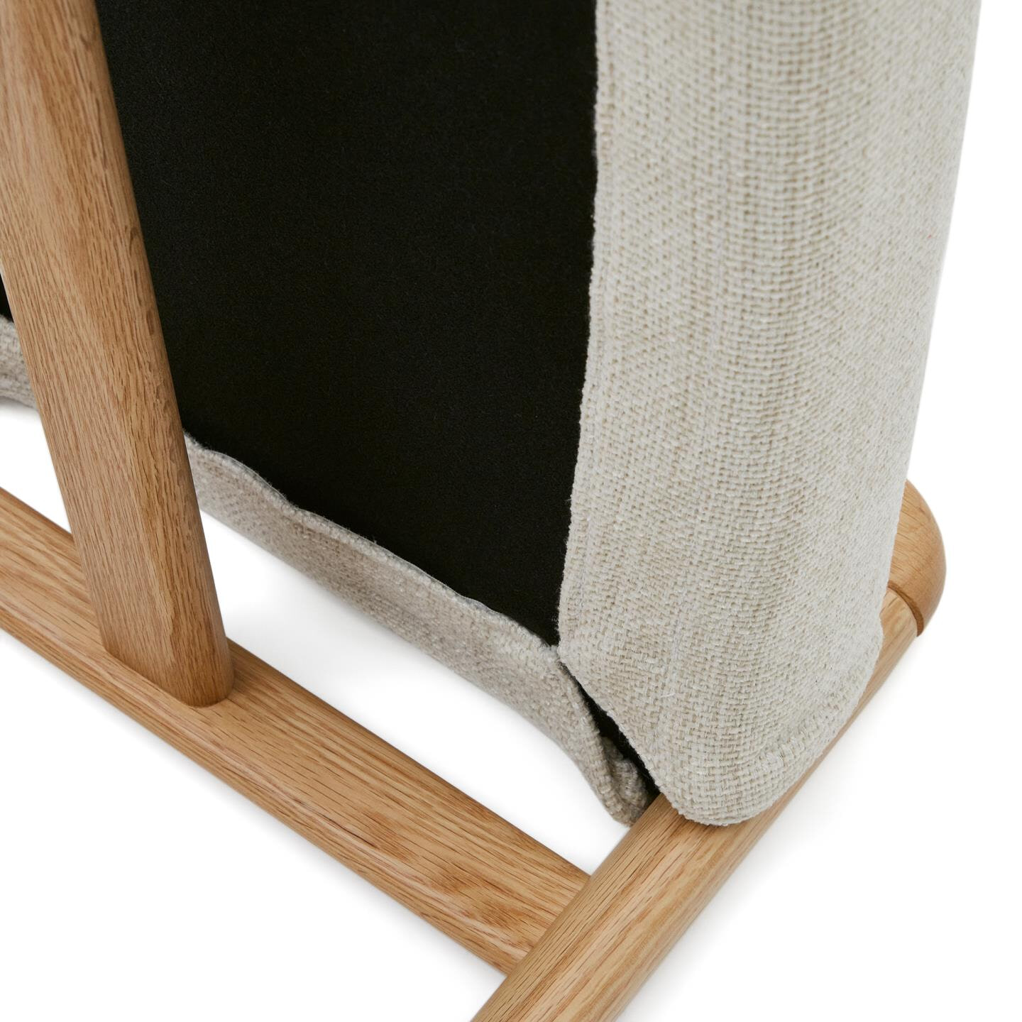 Kave Home Bankje 'Macaret' Eikenhout en chenille, kleur Naturel