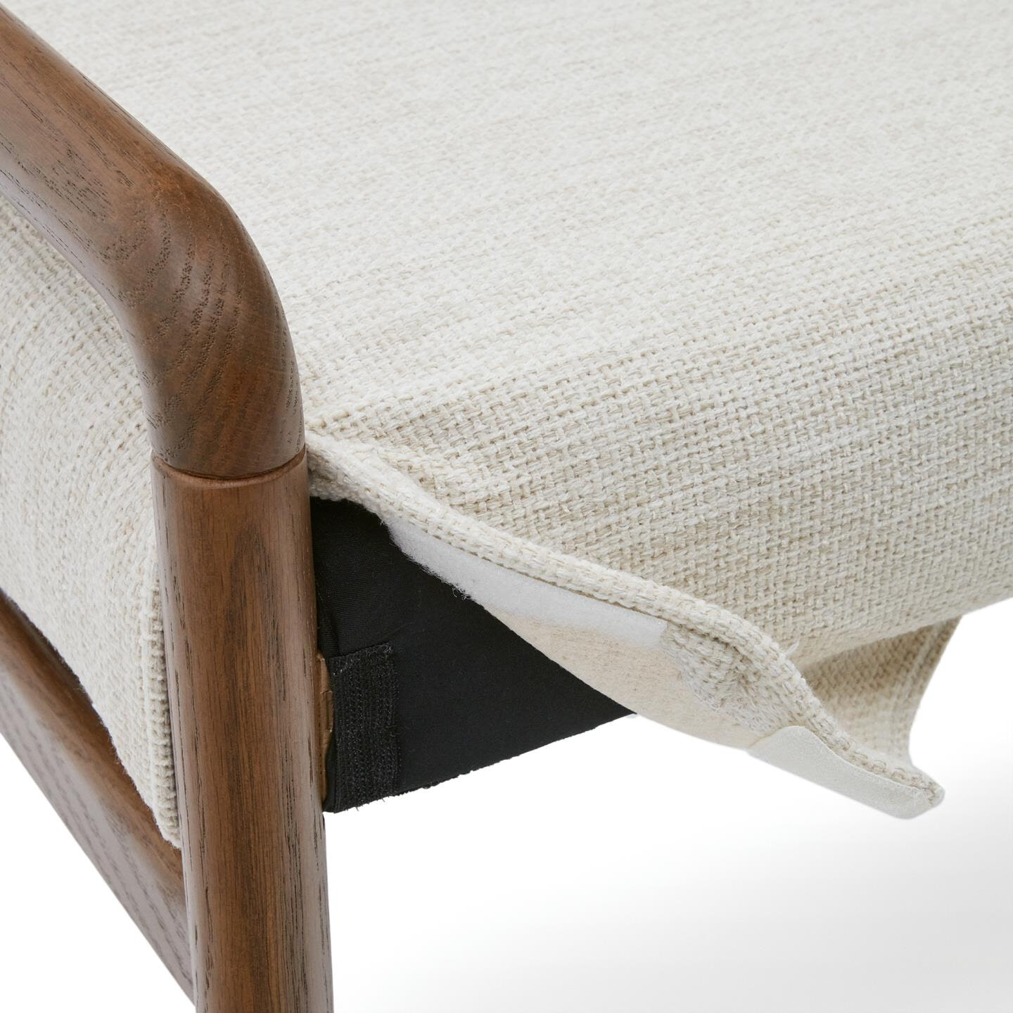 Kave Home Bankje 'Macaret' Eikenhout en chenille, kleur Walnoot