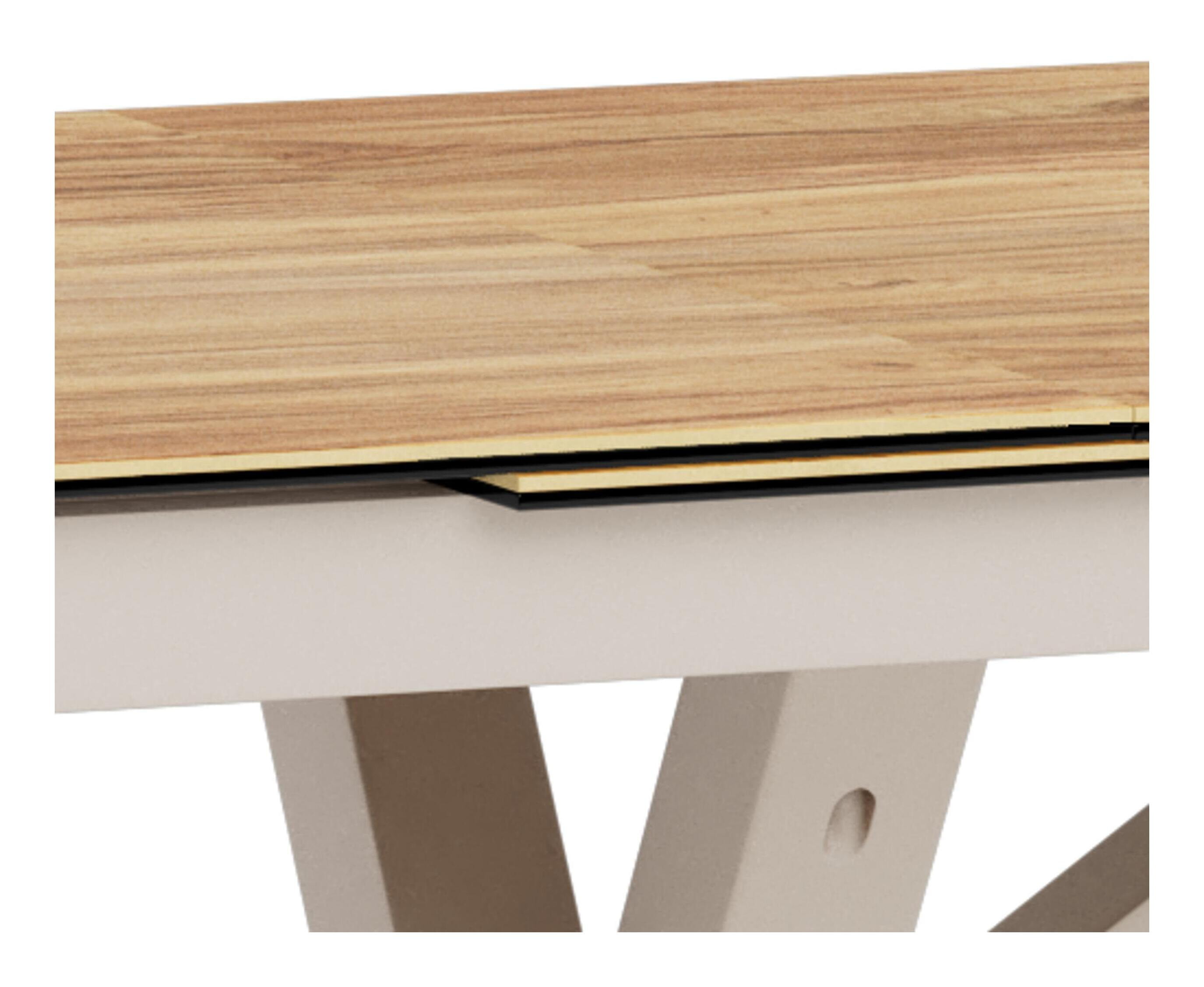 Bendt Uitschuifbare Eettafel 'Line' Keramiek met eikenlook, 168/210 x 90cm