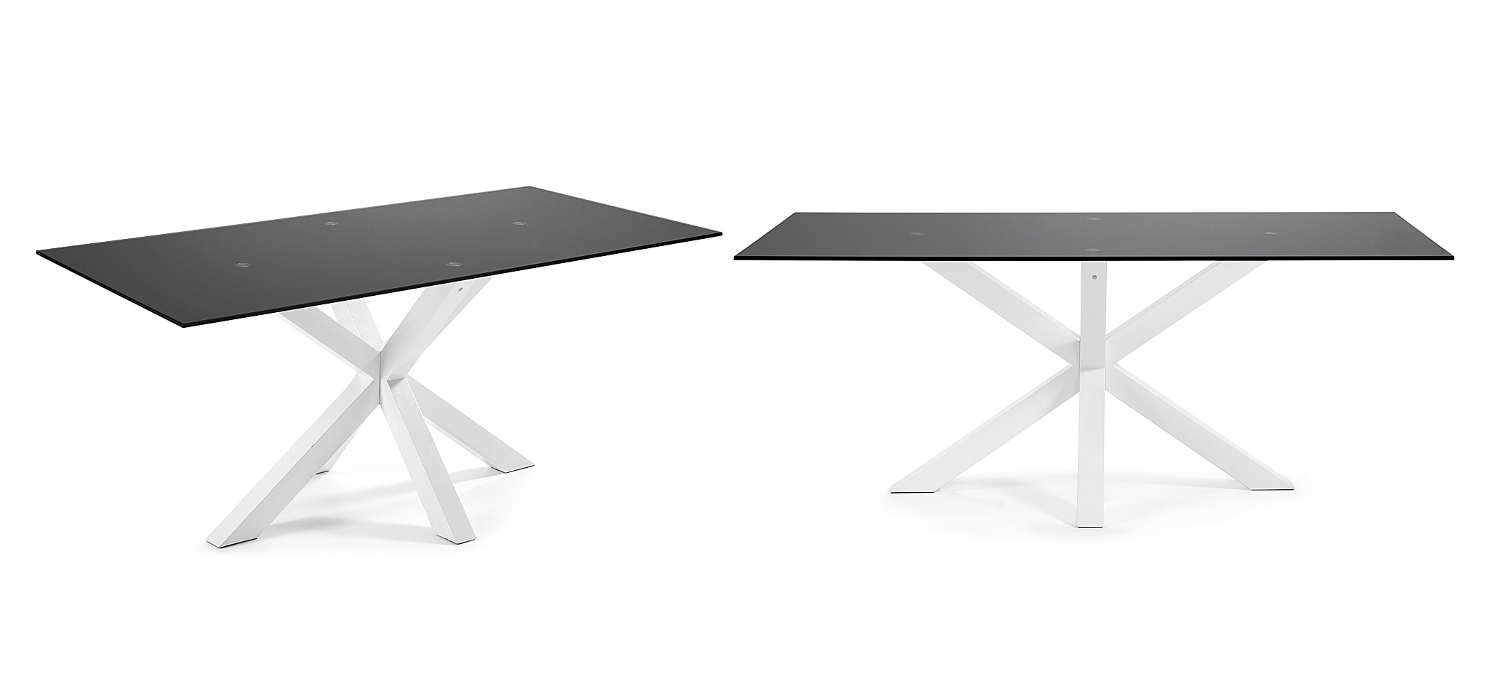 Kave Home Eettafel 'Argo' Glas, 200 x 100cm, kleur Zwart
