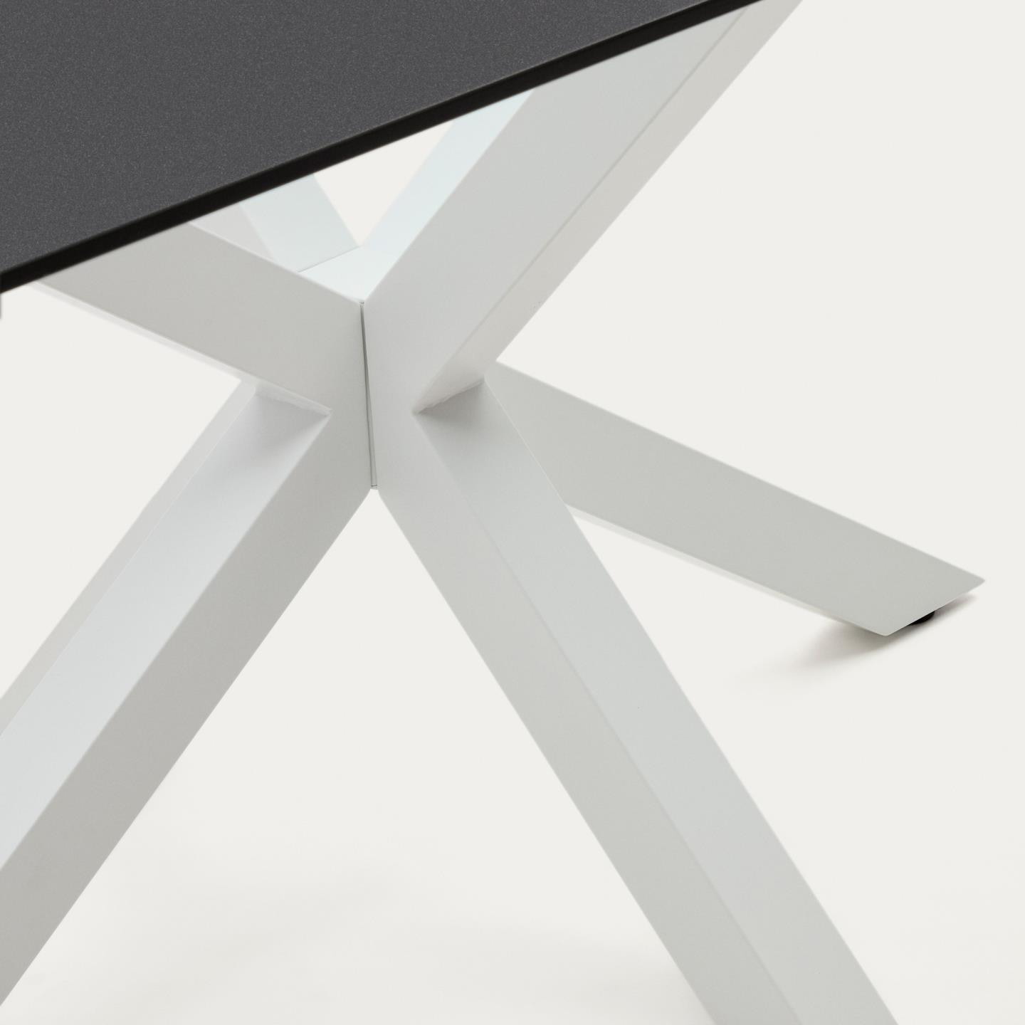 Kave Home Eettafel 'Argo' Glas, 200 x 100cm, kleur Zwart