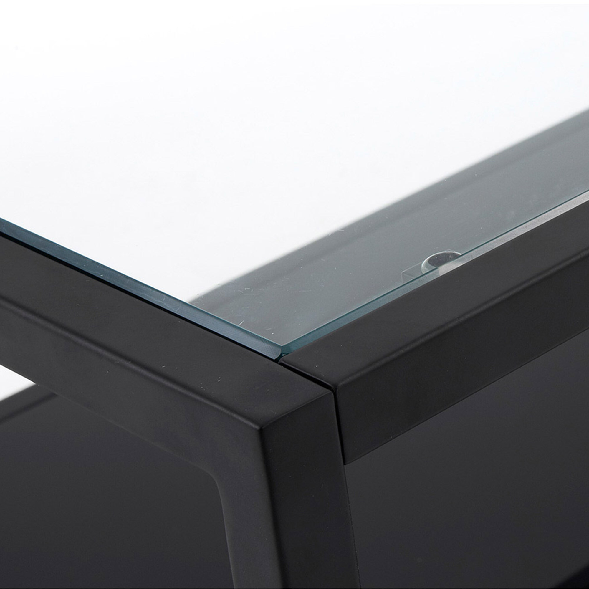Kave Home Salontafel 'Blackhill' Glas met zwart frame, 110 x 60cm