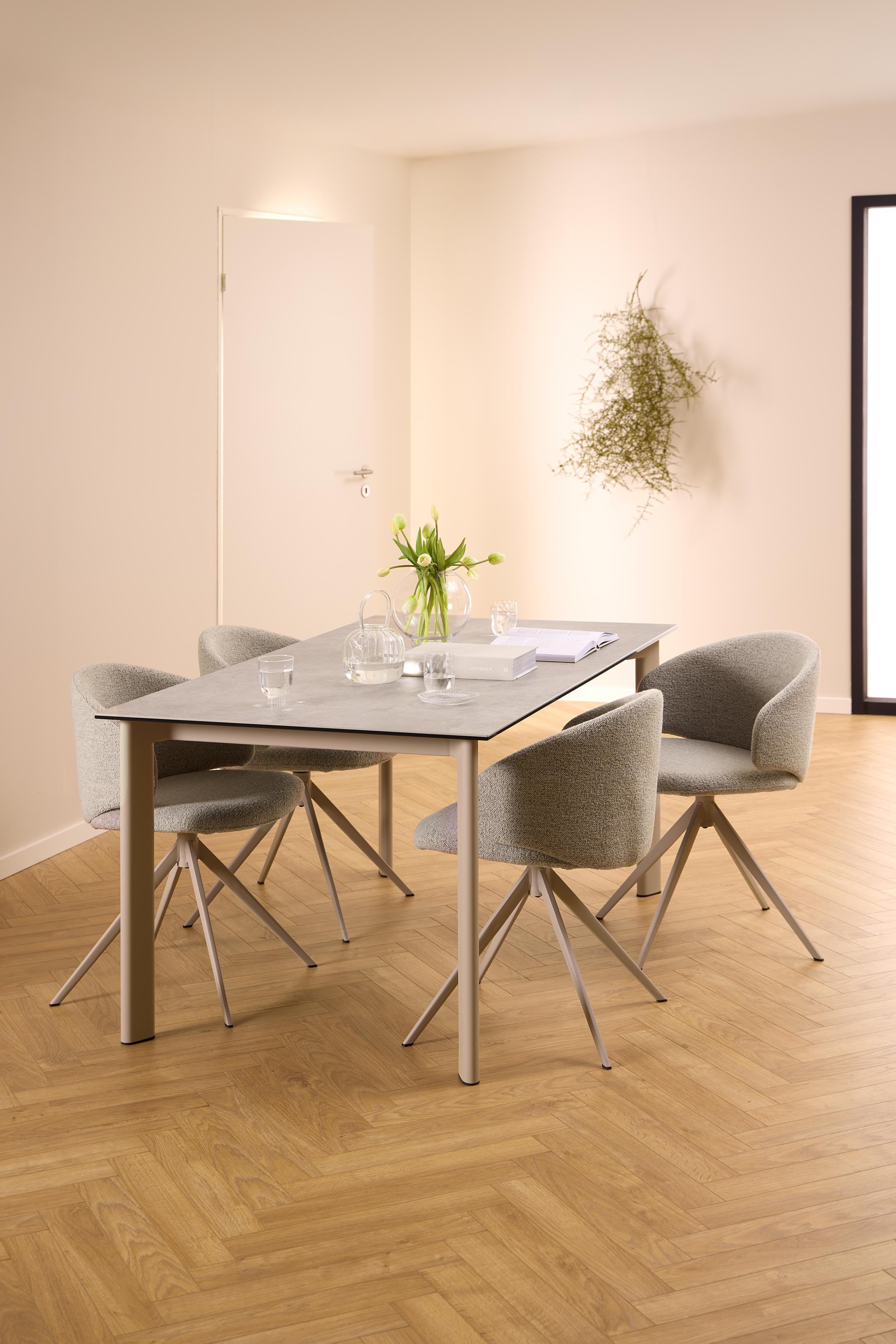 Bendt Eettafel 'Coy' Keramiek, 160 x 90cm, kleur Grijs