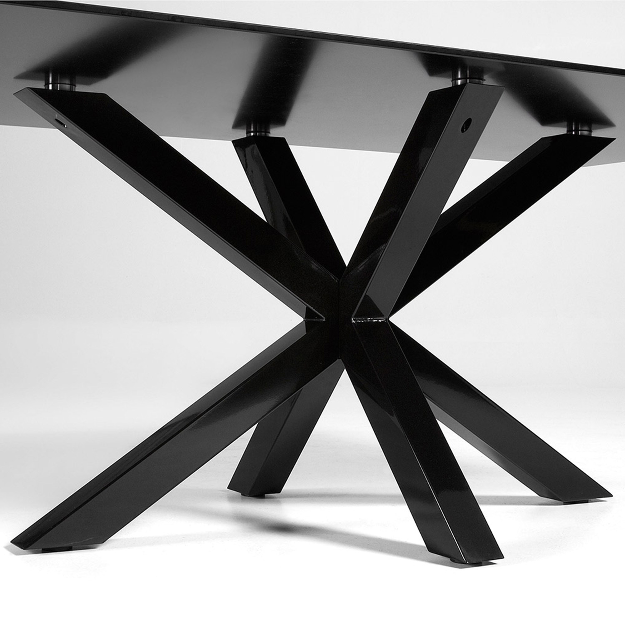Kave Home Eettafel 'Argo' Glas, 180 x 100cm, kleur Zwart