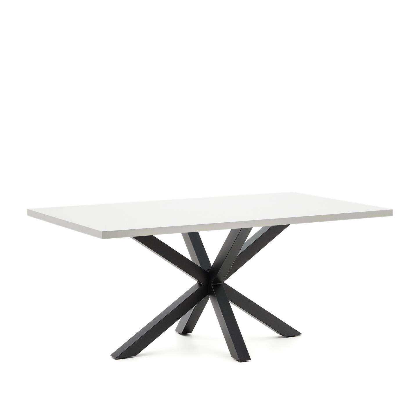 Kave Home Eettafel 'Argo' Melamine, kleur Wit/Zwart