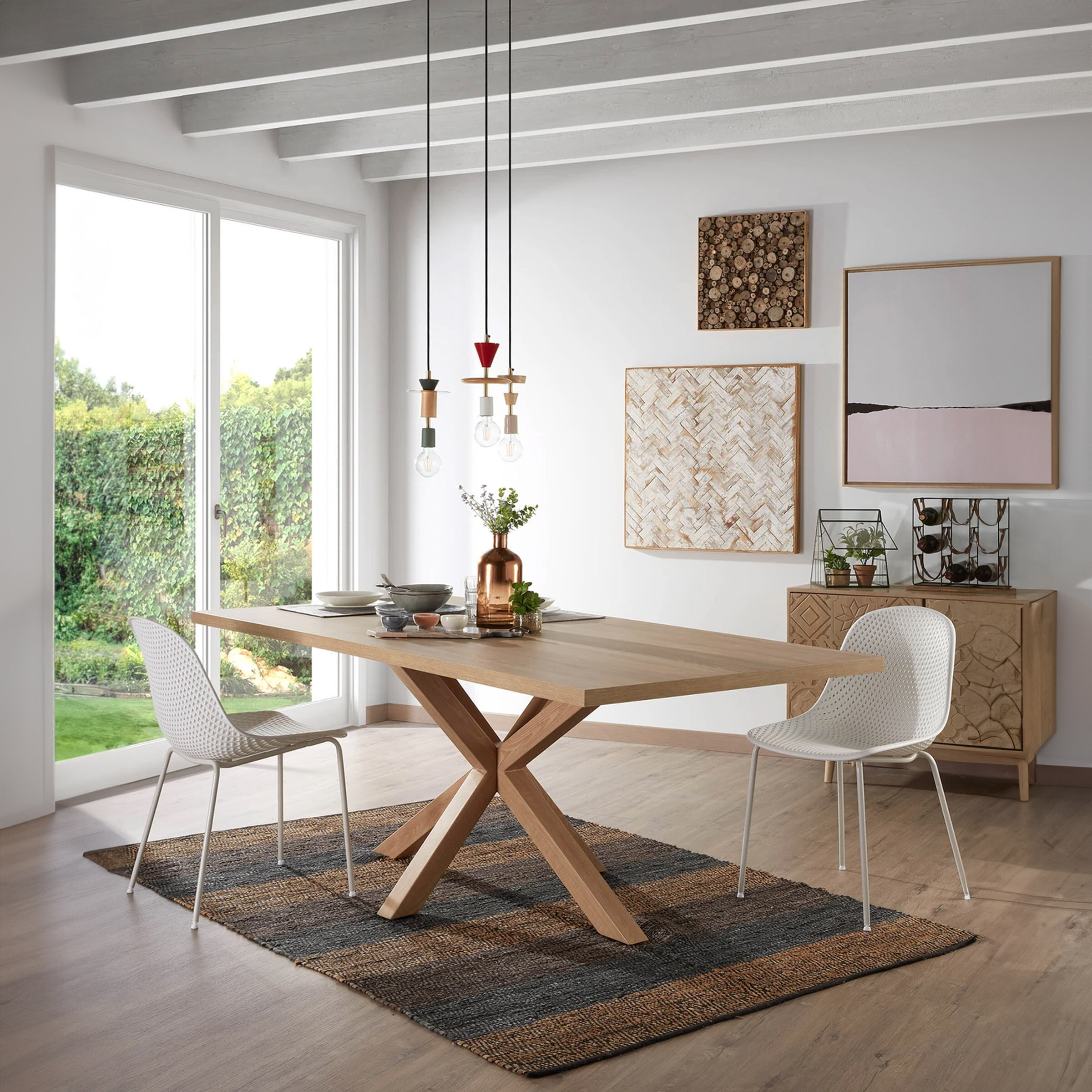 Kave Home Eettafel 'Argo' Eikenlook, kleur Naturel
