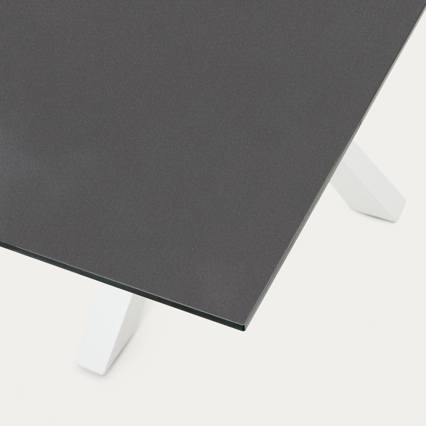 Kave Home Eettafel 'Argo' Glas, 160 x 90cm, kleur Zwart