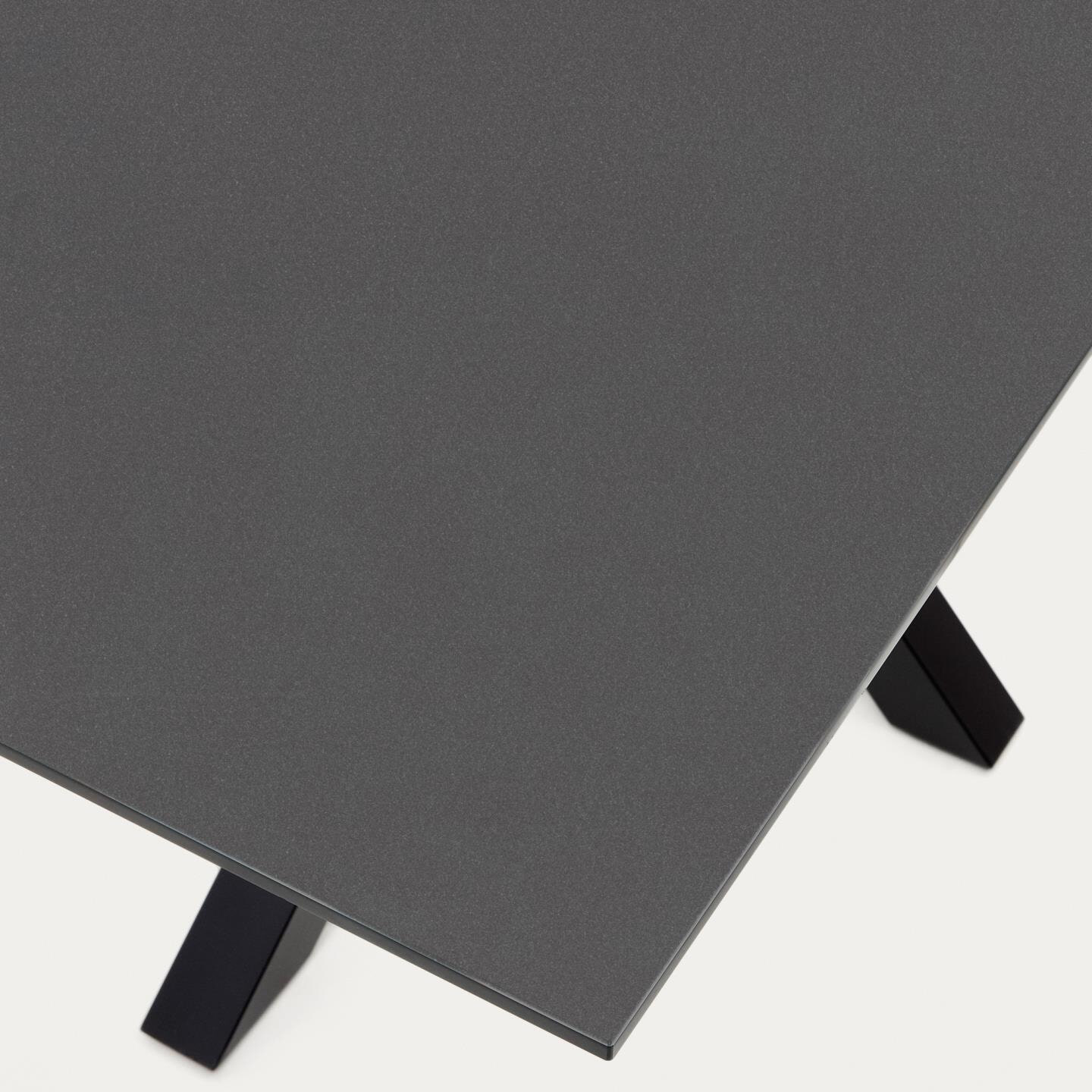 Kave Home Eettafel 'Argo' Glas, 160 x 90cm, kleur Zwart