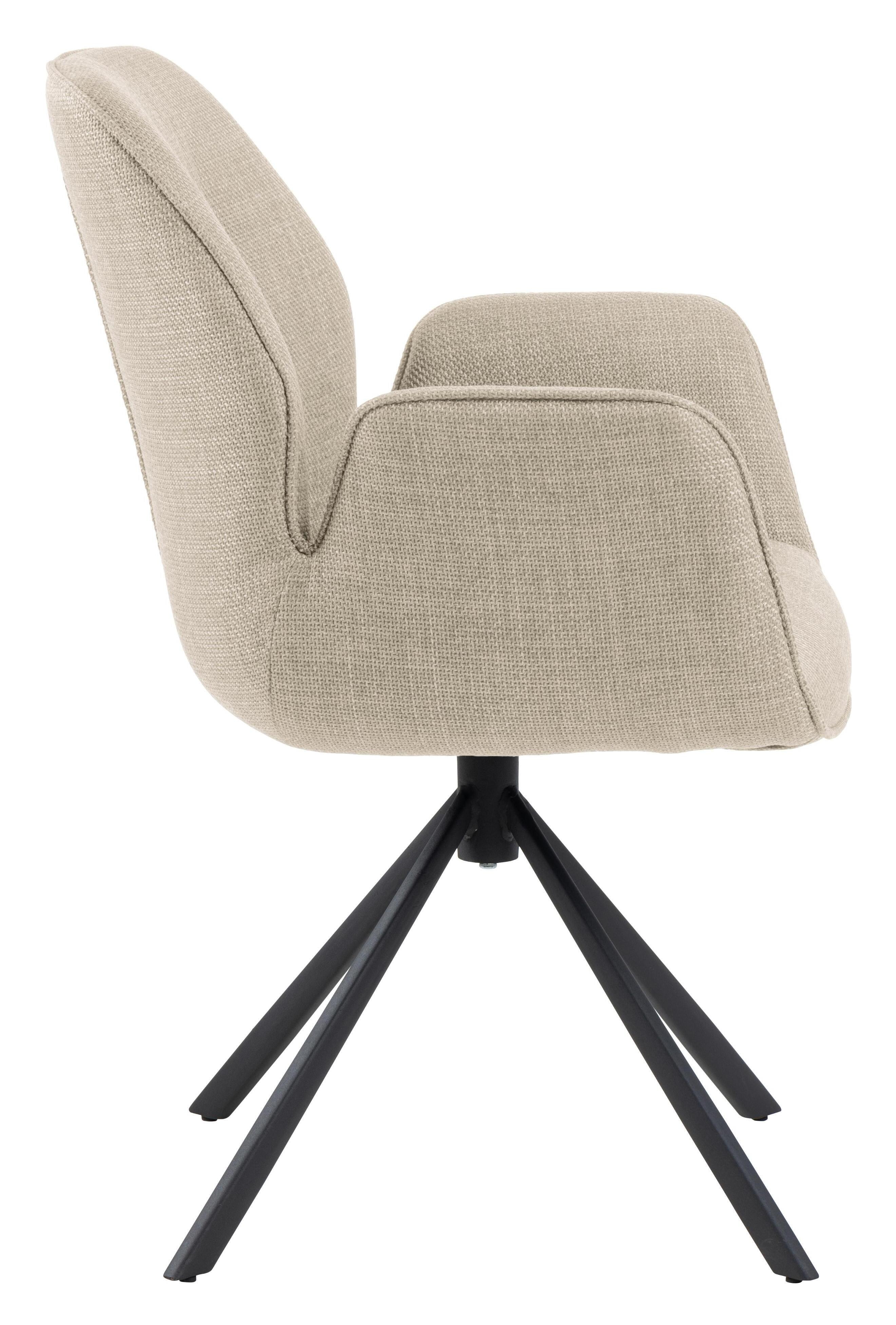 Bendt Draaibare Eetkamerstoel 'Chandler' Stof, kleur Beige