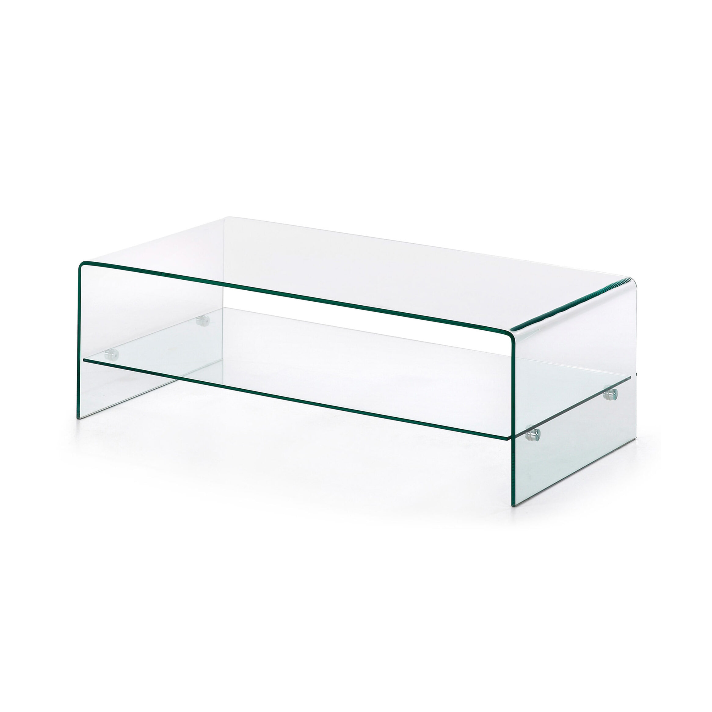 Kave Home Glazen Salontafel 'Burano' met onderplank, 110 x 55 cm