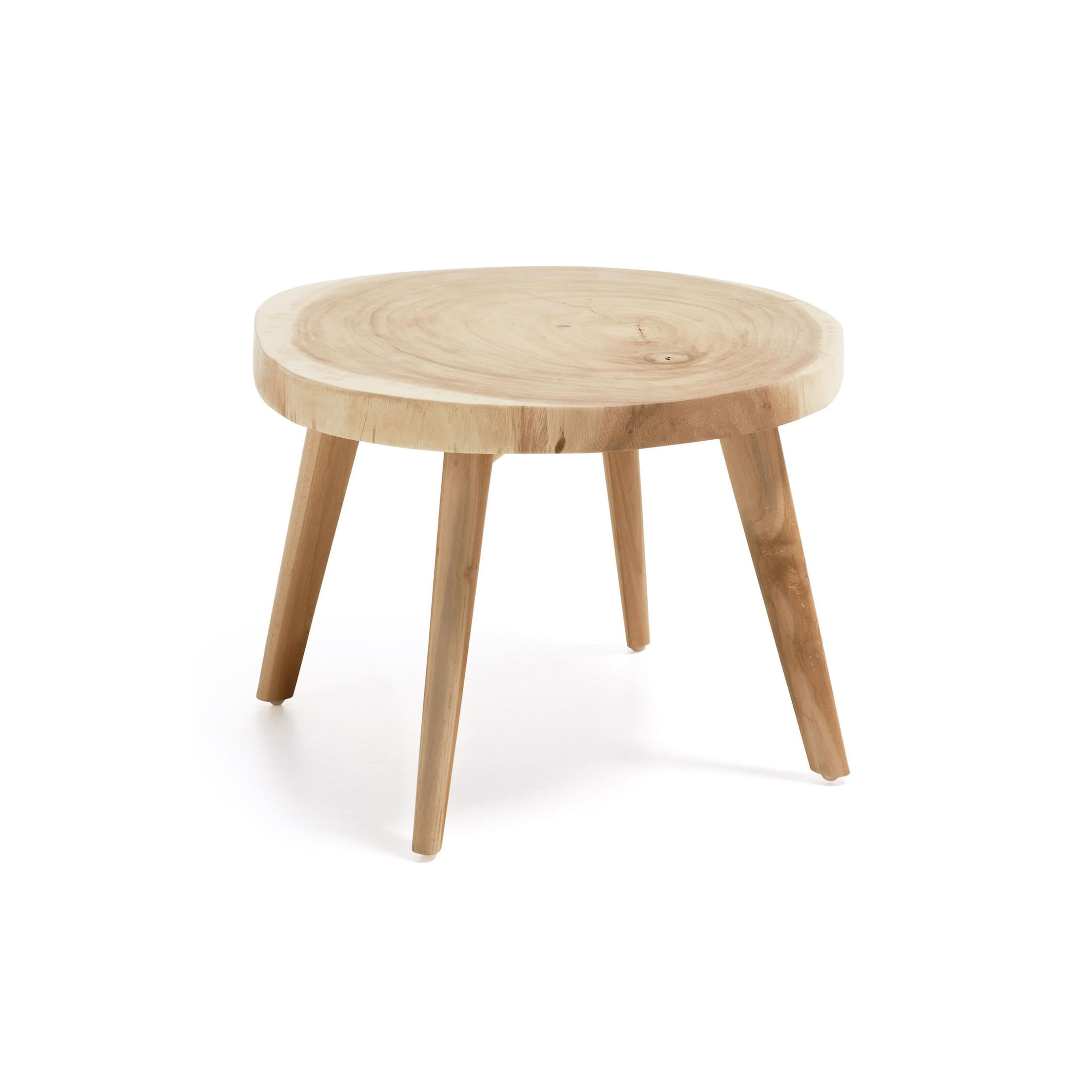Kave Home Ronde Bijzettafel Wellcres Mungurhout, 65cm - Naturel