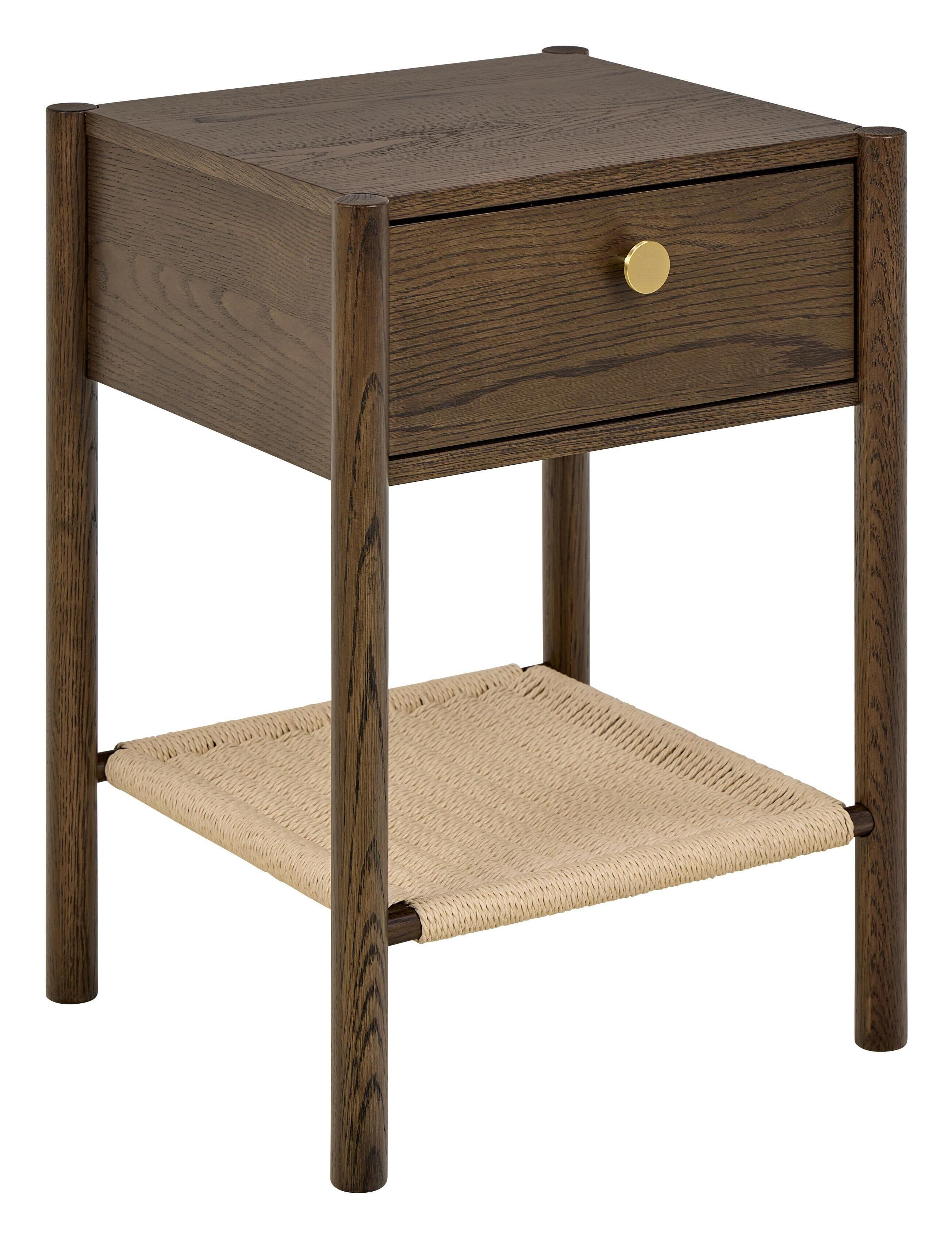 Bendt Nachtkastje Hebert Eikenfineer, Met 1 lade - Bruin